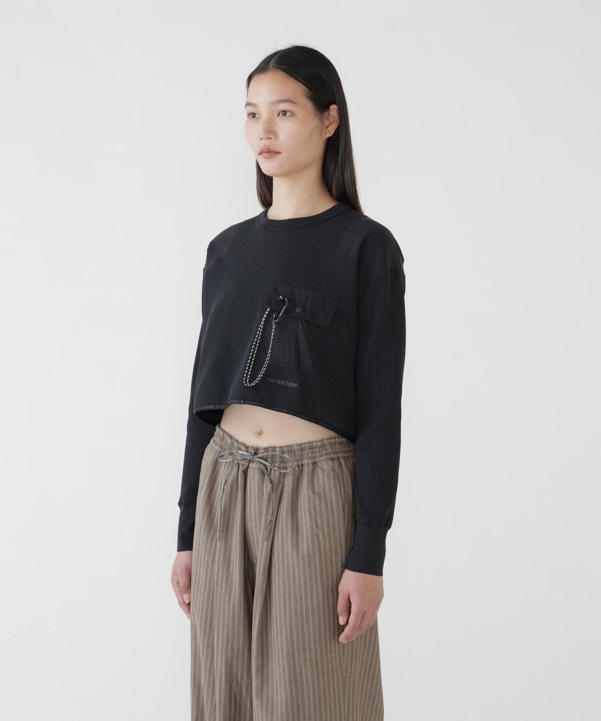 PE waffle short length T (W) | ワッフル クロップドTシャツ