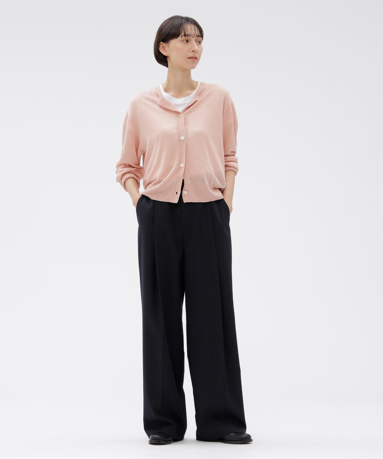 SUBTLE STRIPE WOOL TROUSERS