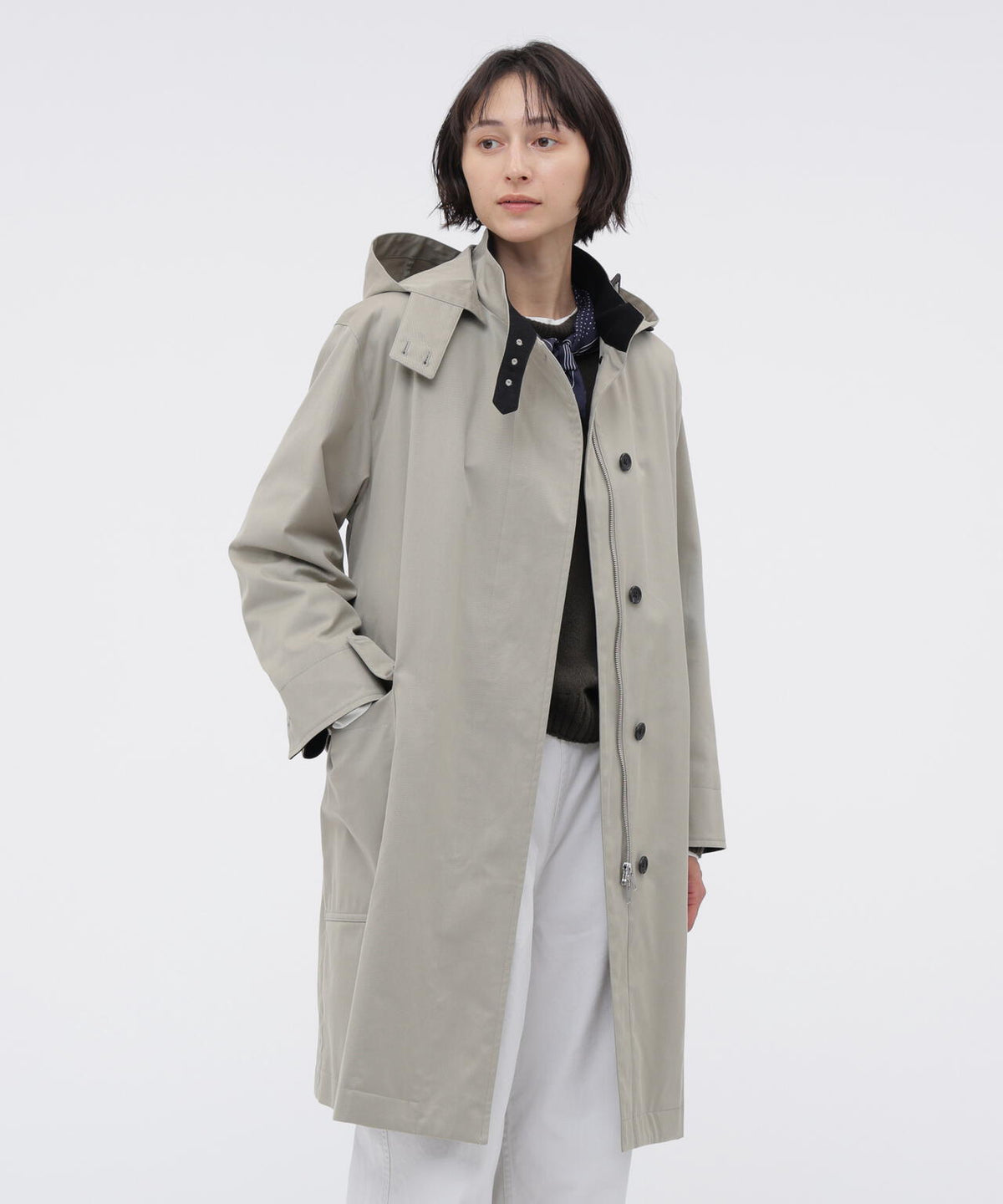 COTTON NYLON GABARDINE COAT