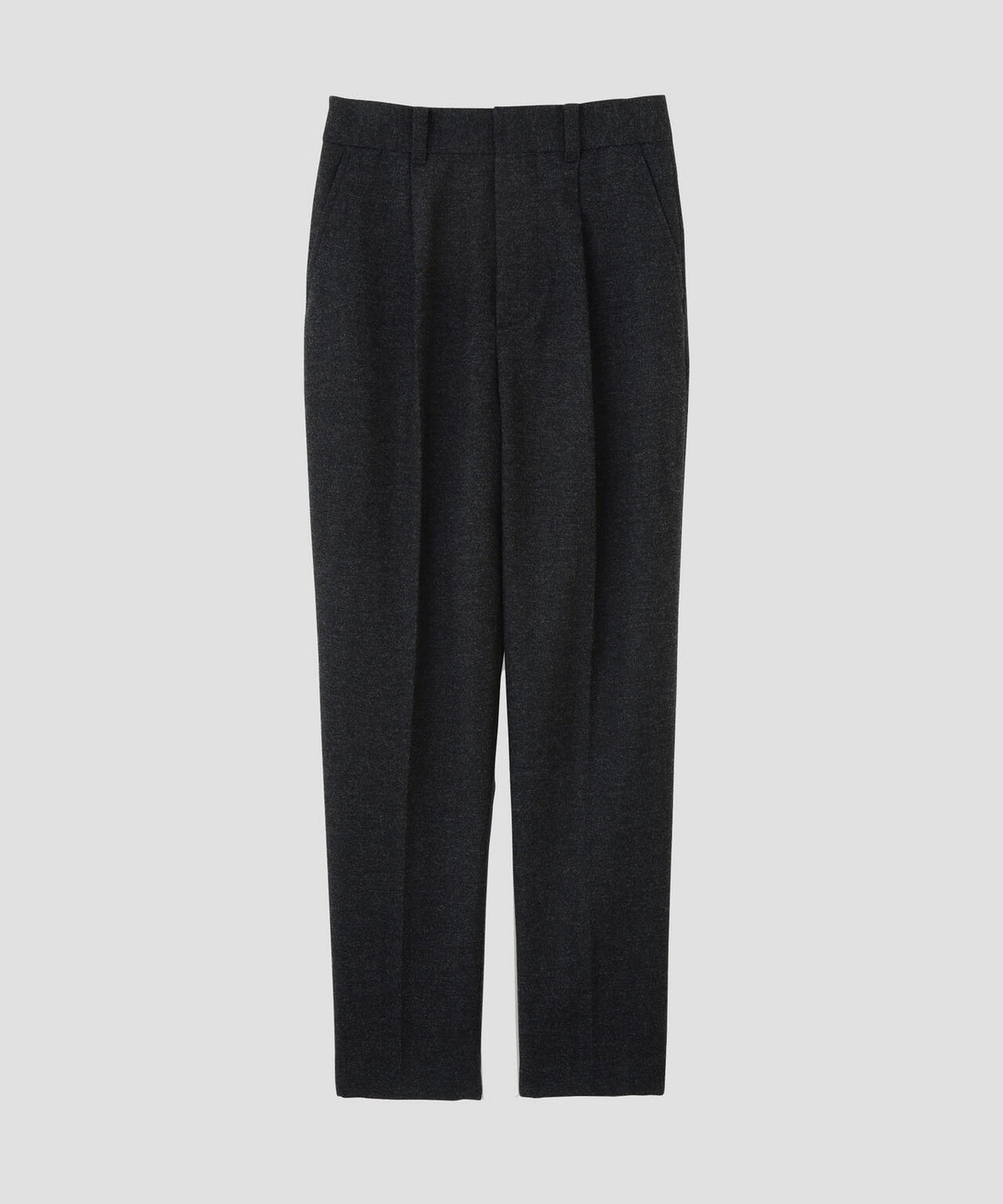 MILLED HERRINGBONE WOOL TROUSERS