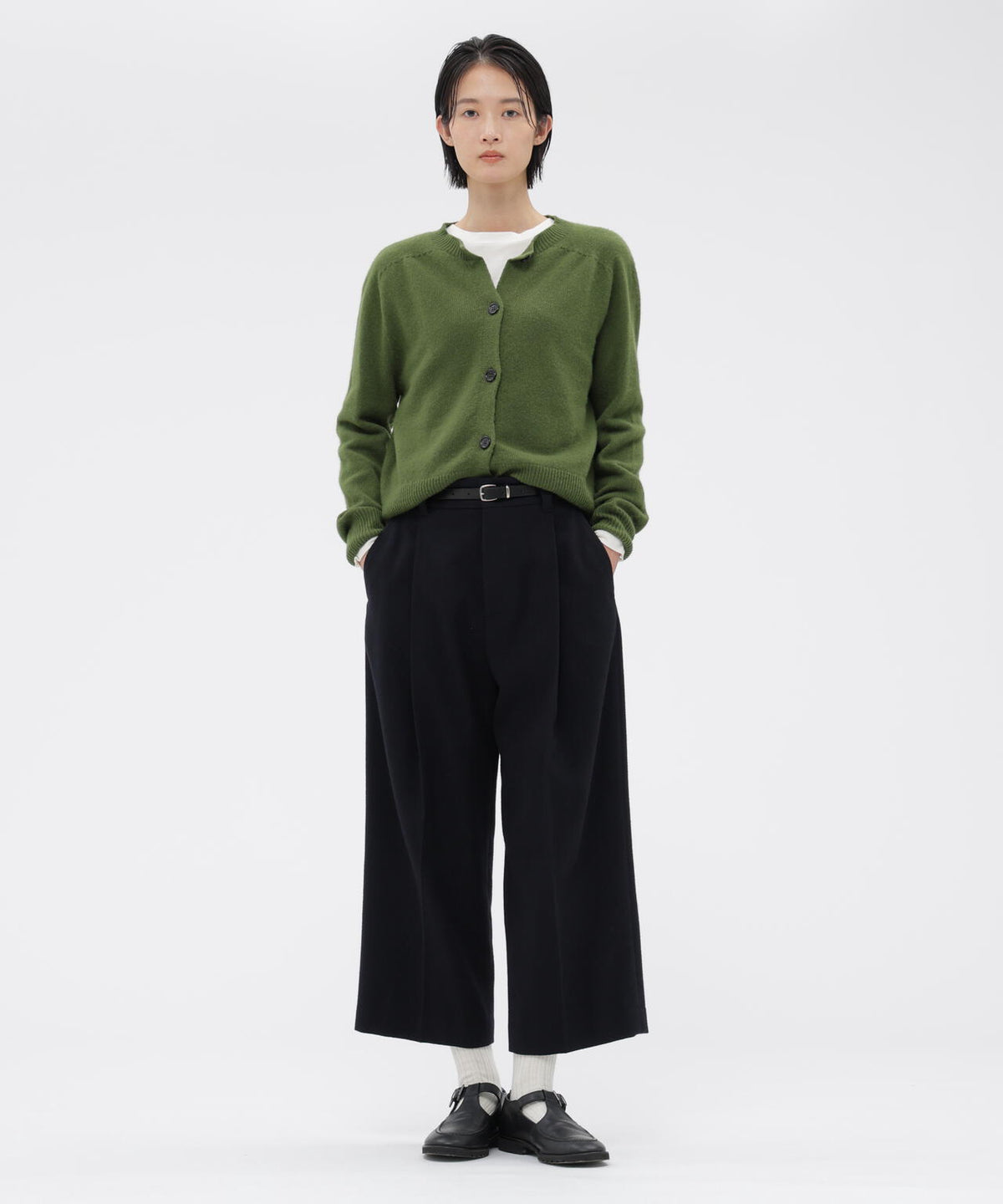 MILLED WOOL TWILL TROUSERS