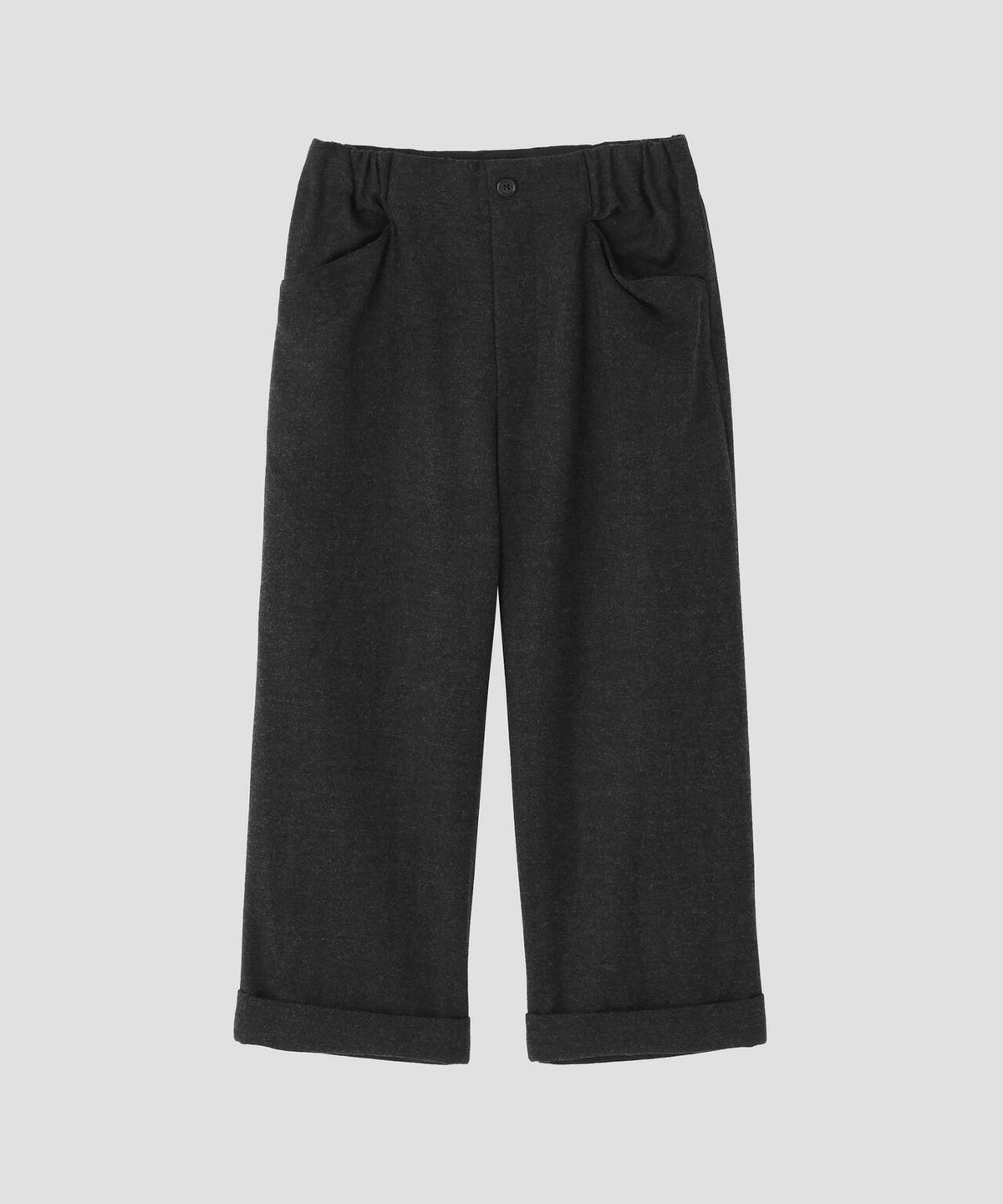 MILLED HERRINGBONE WOOL TROUSERS