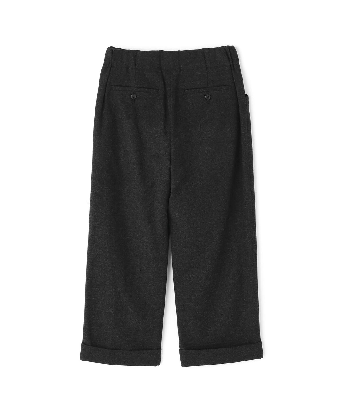 MILLED HERRINGBONE WOOL TROUSERS
