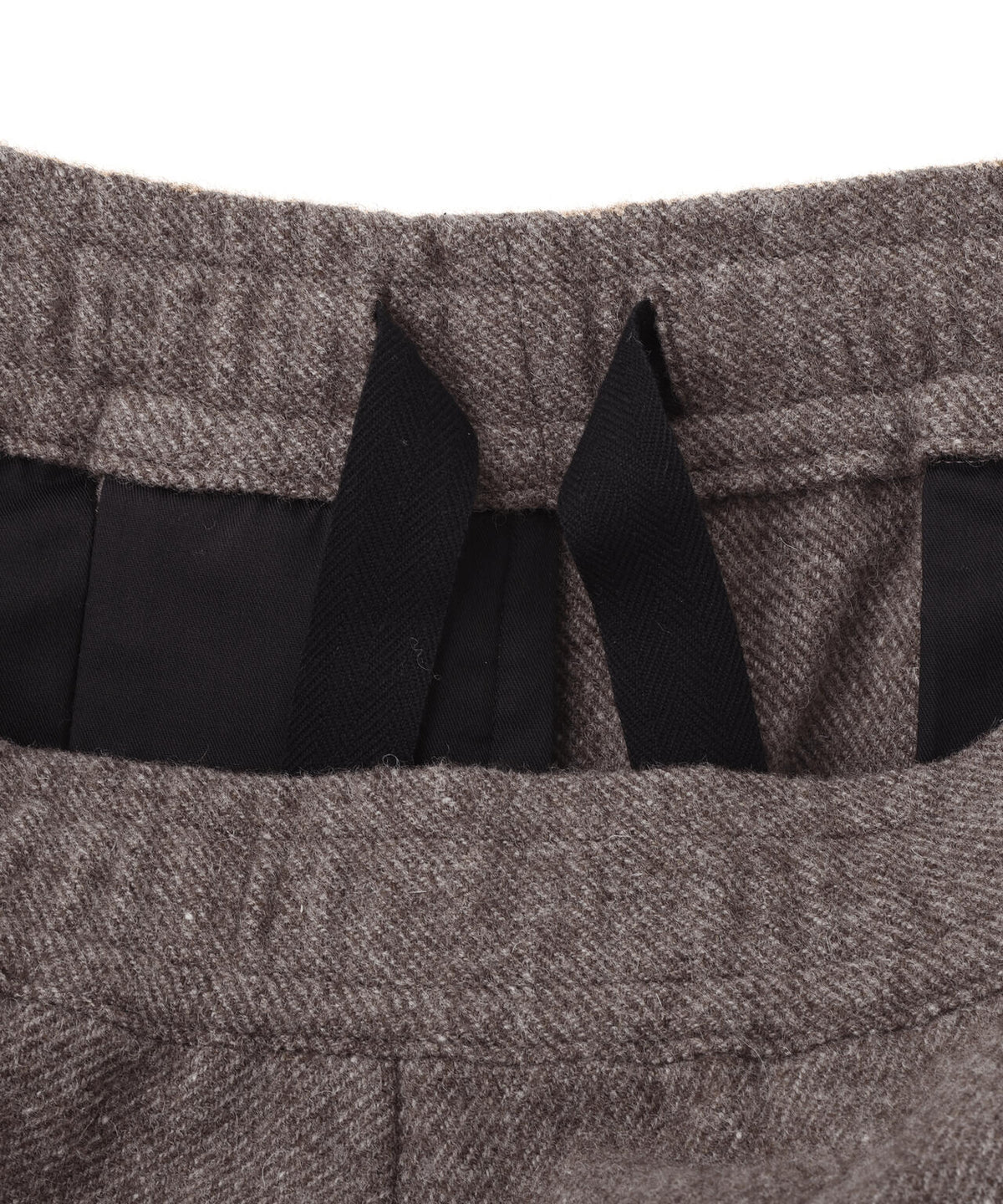 NATURAL WOOL TWILL TROUSERS