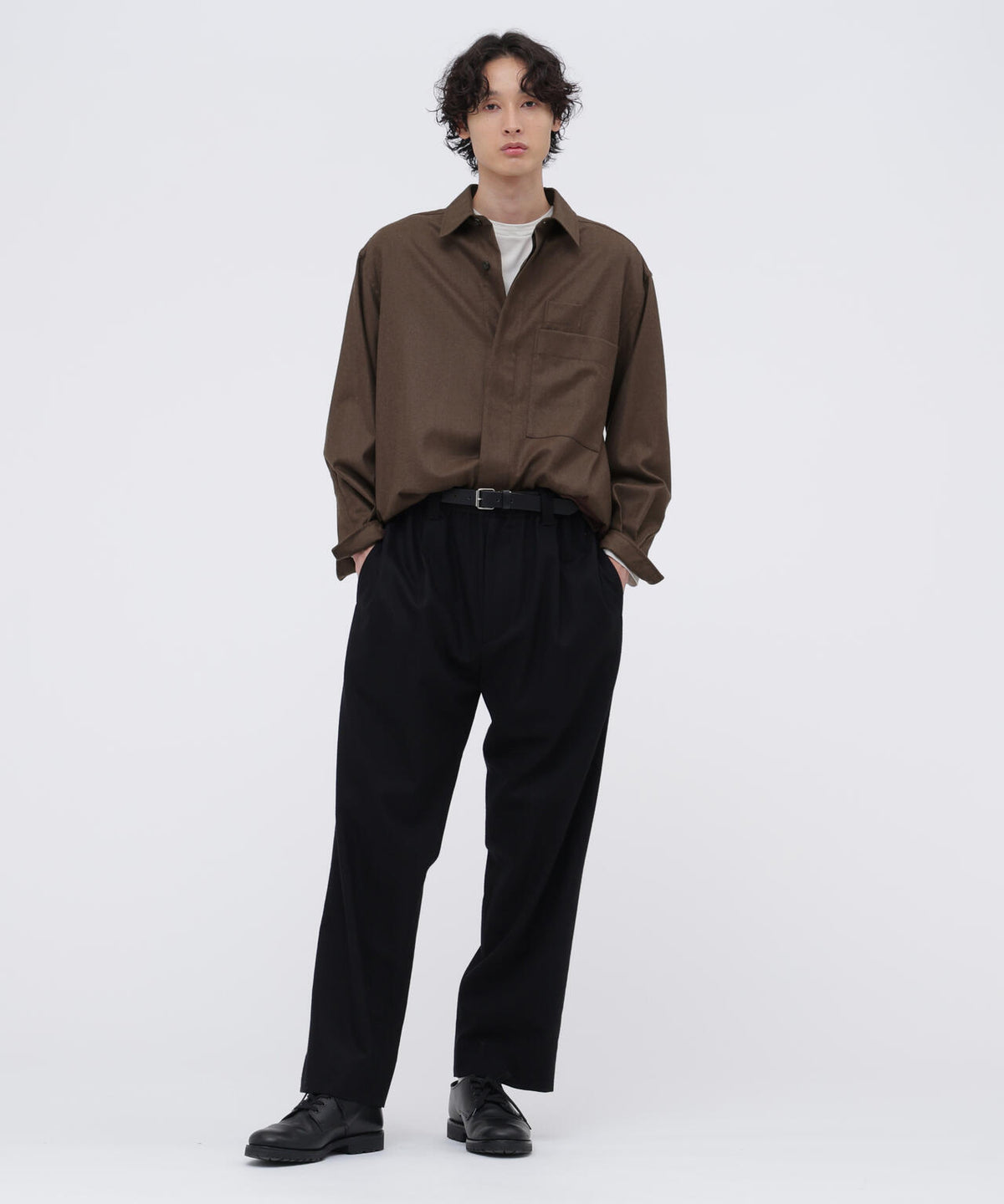 MILLED WORSTED SERGE SHIRT