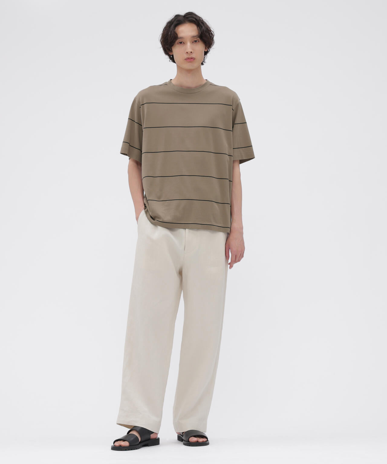 FINE COTTON STRIPE JERSEY TOP