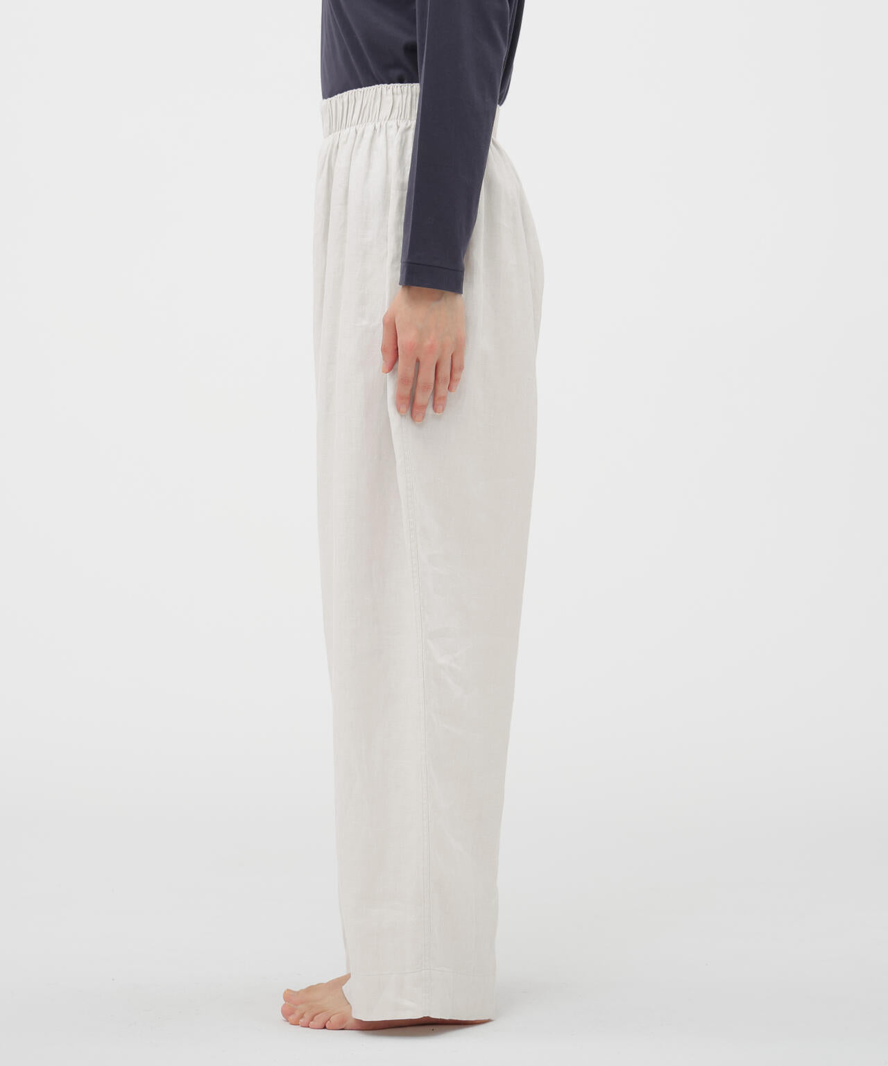 BRUSHED LINEN TWILL TROUSERS