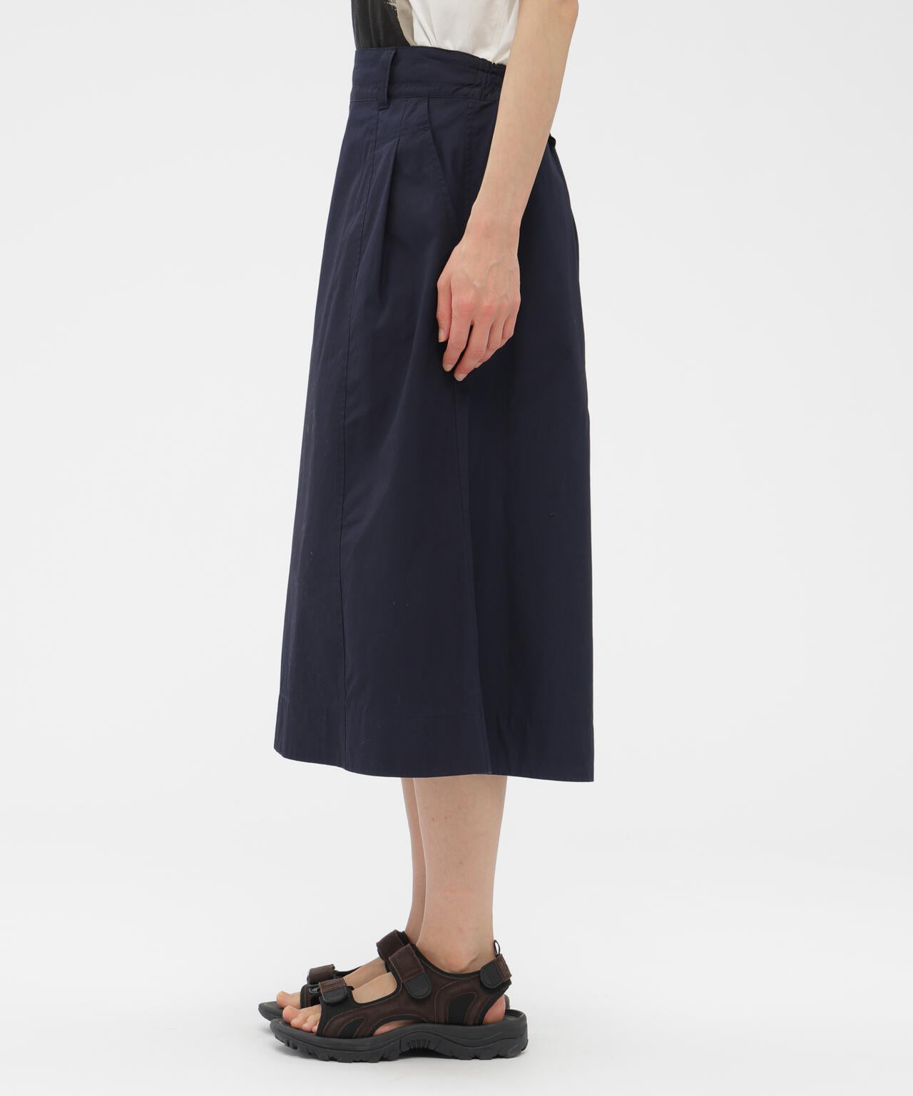 FINE COMPACT COTTON POPLIN SKIRT