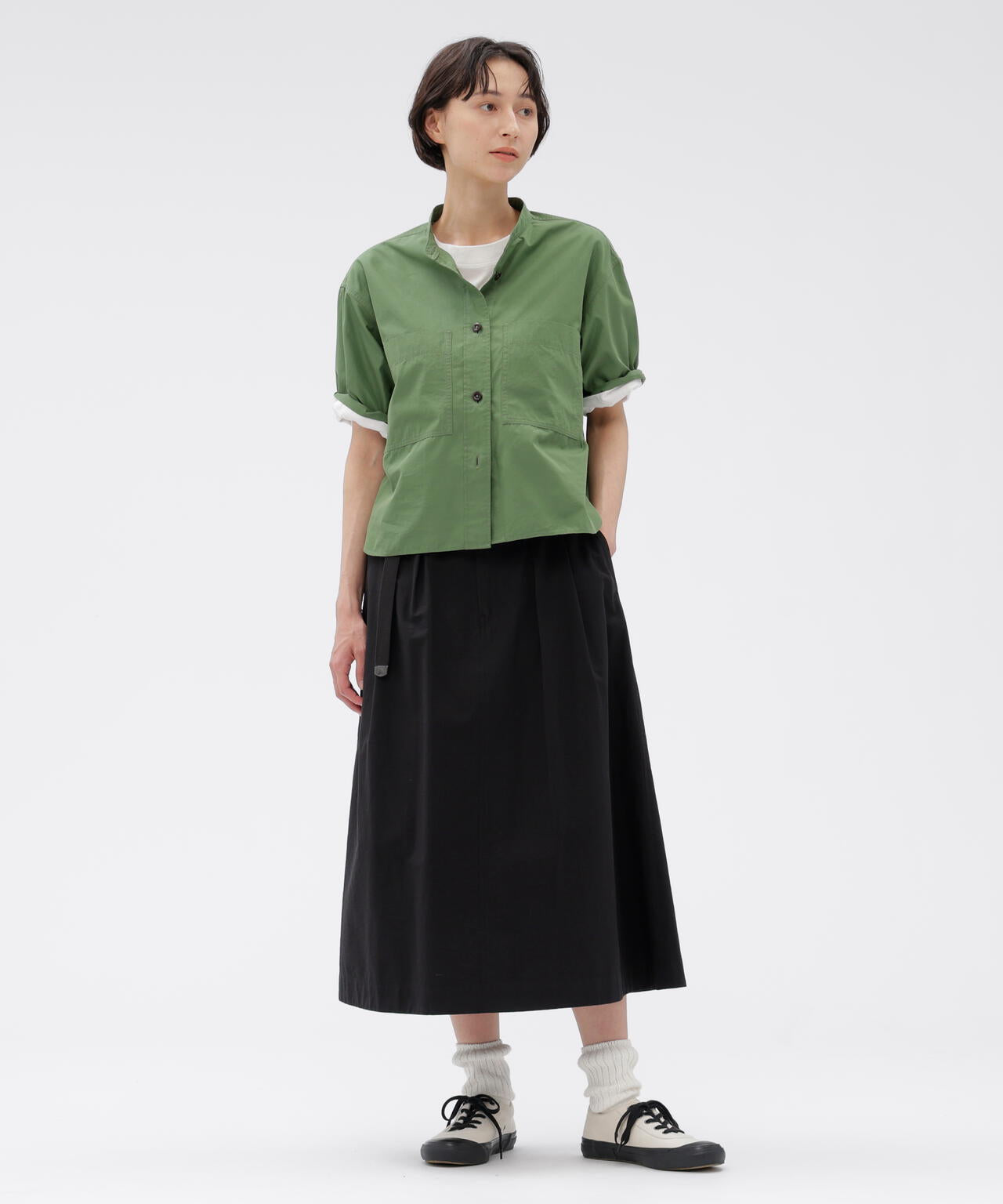 LIGHTWEIGHT COTTON NYLON TWILL SKIRT