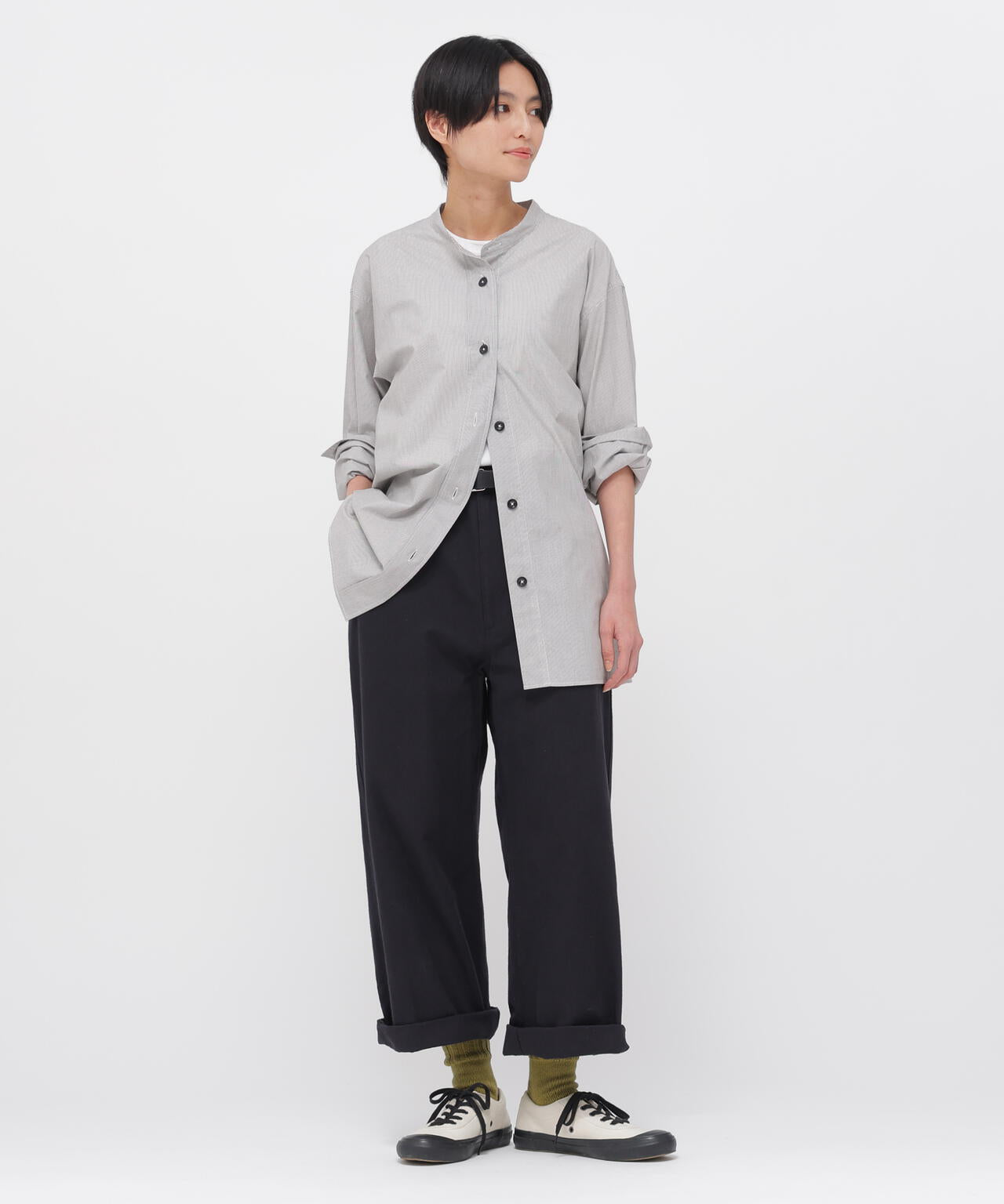 FADED WOOL LINEN TWILL TROUSERS