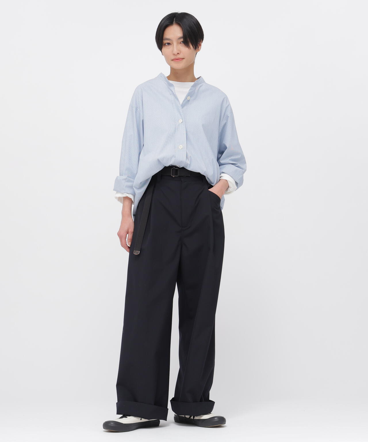 WORN COTTON HAIRLINE STRIPE SHIRT
