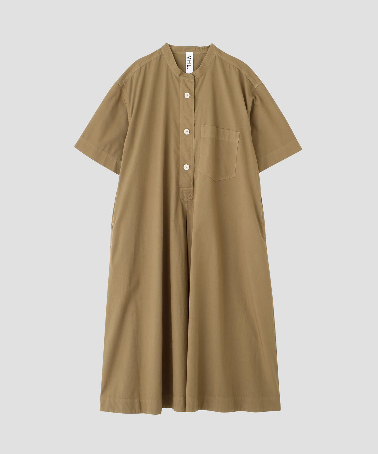 GARMENT DYED COTTON POPLIN DRESS