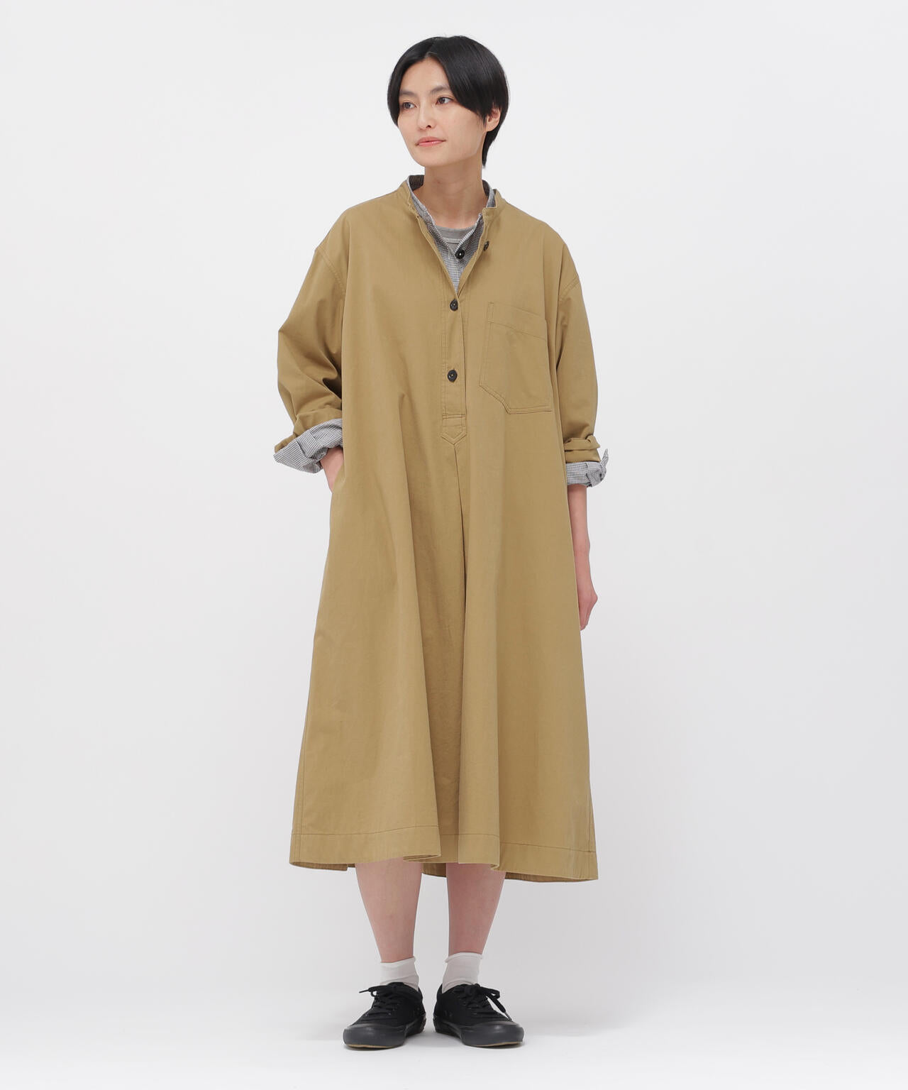 BRUSHED SOFT COTTON TWILL DRESS