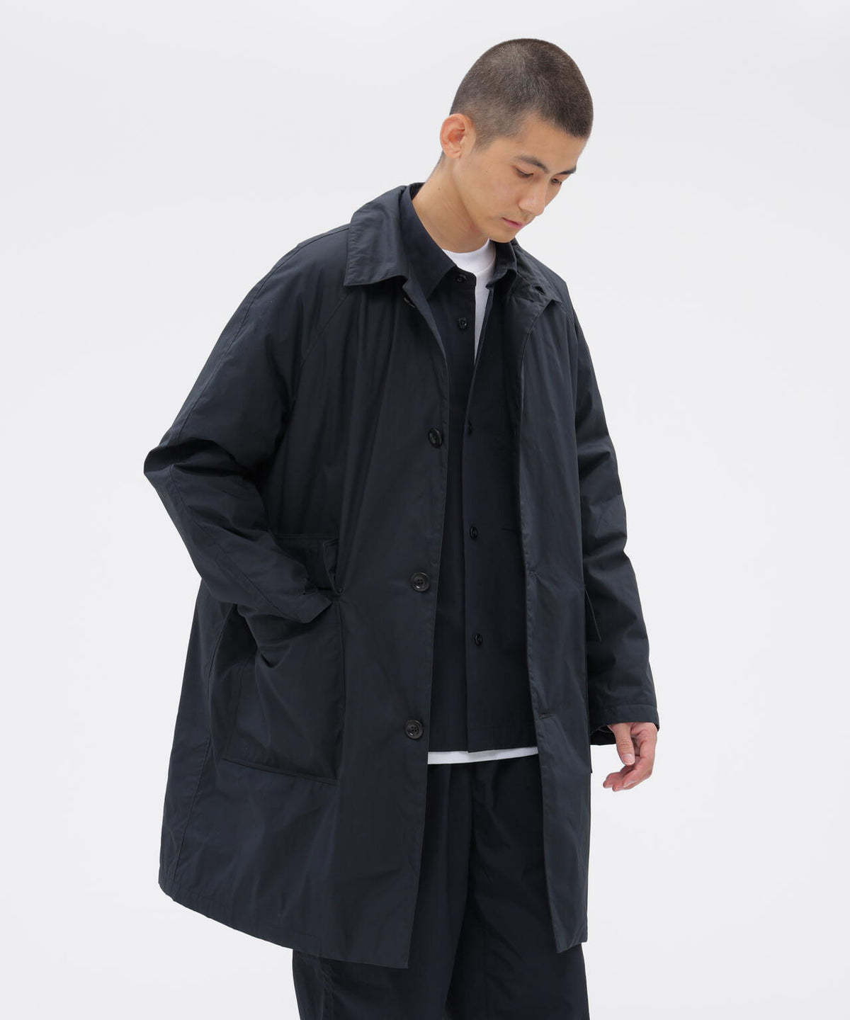 COTTON NYLON POPLIN COAT