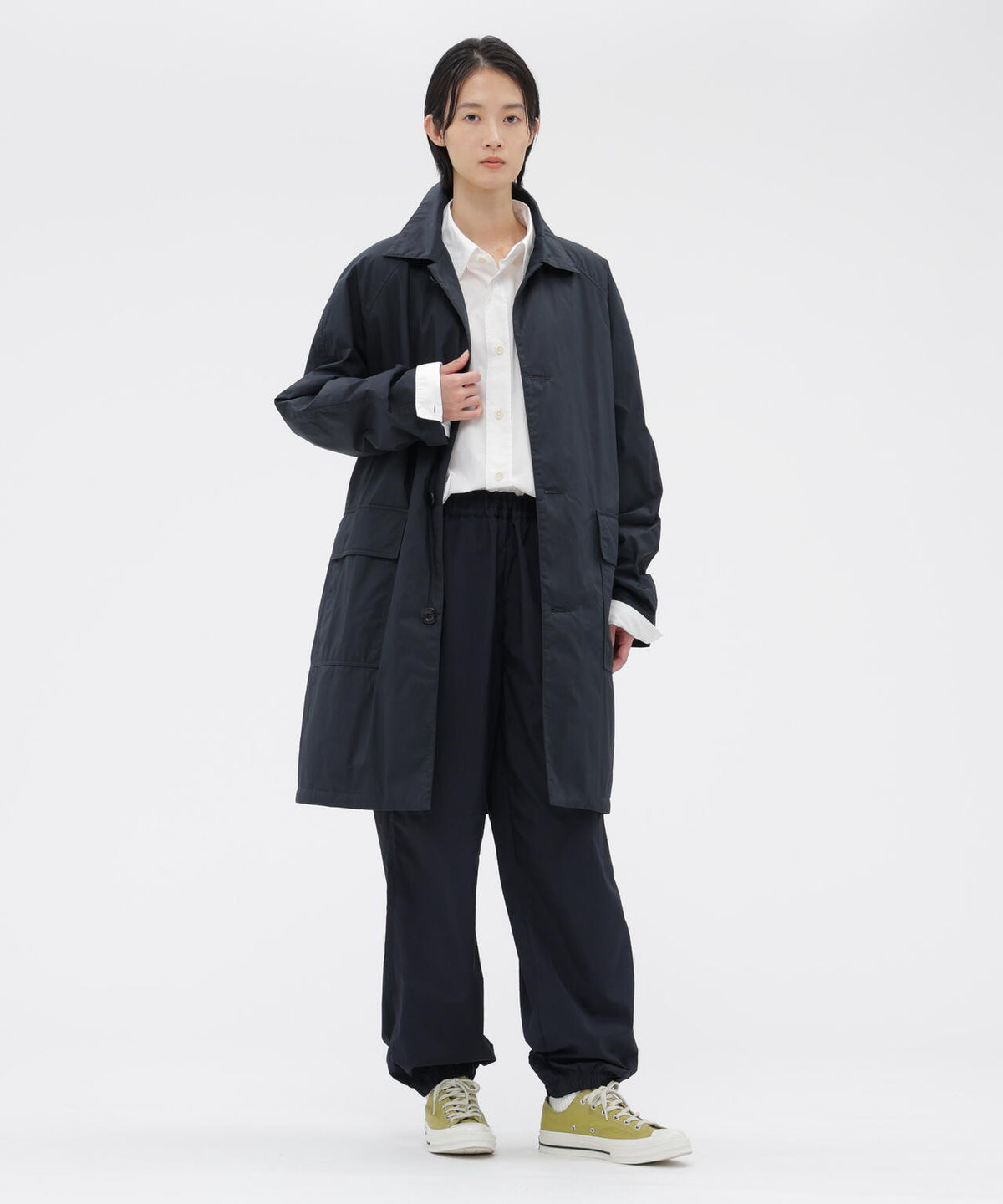 COTTON NYLON POPLIN COAT