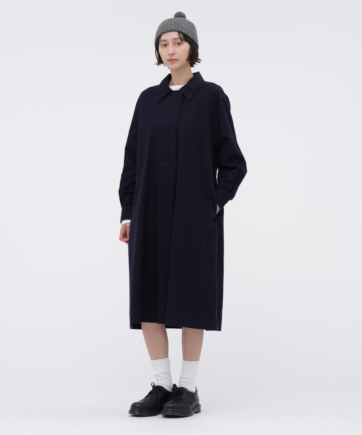 COMPACT BRUSHED COTTON DRESS