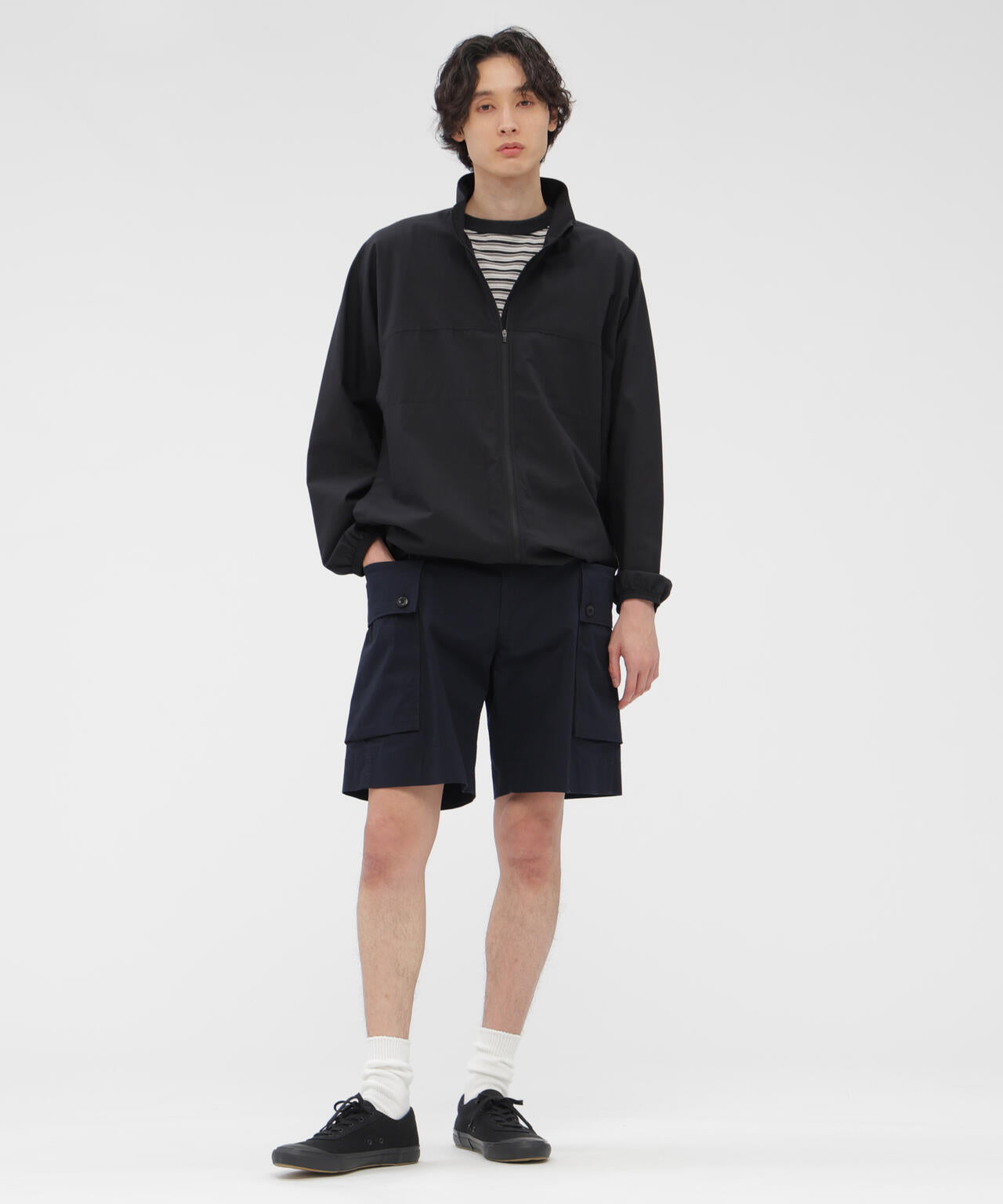 WASHED COTTON NYLON RIPSTOP TROUSERS