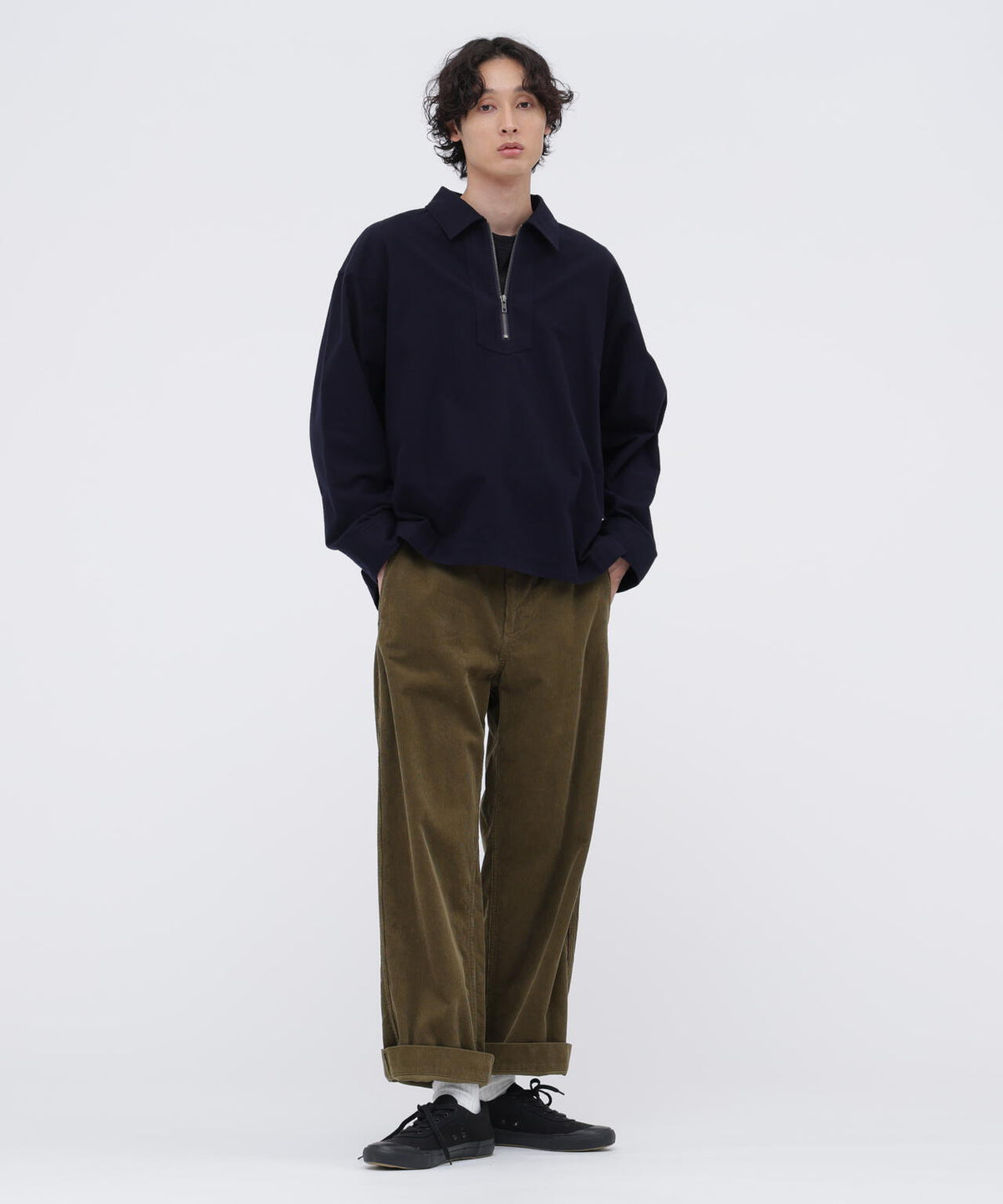 DRY COTTON NEEDLECORD TROUSERS