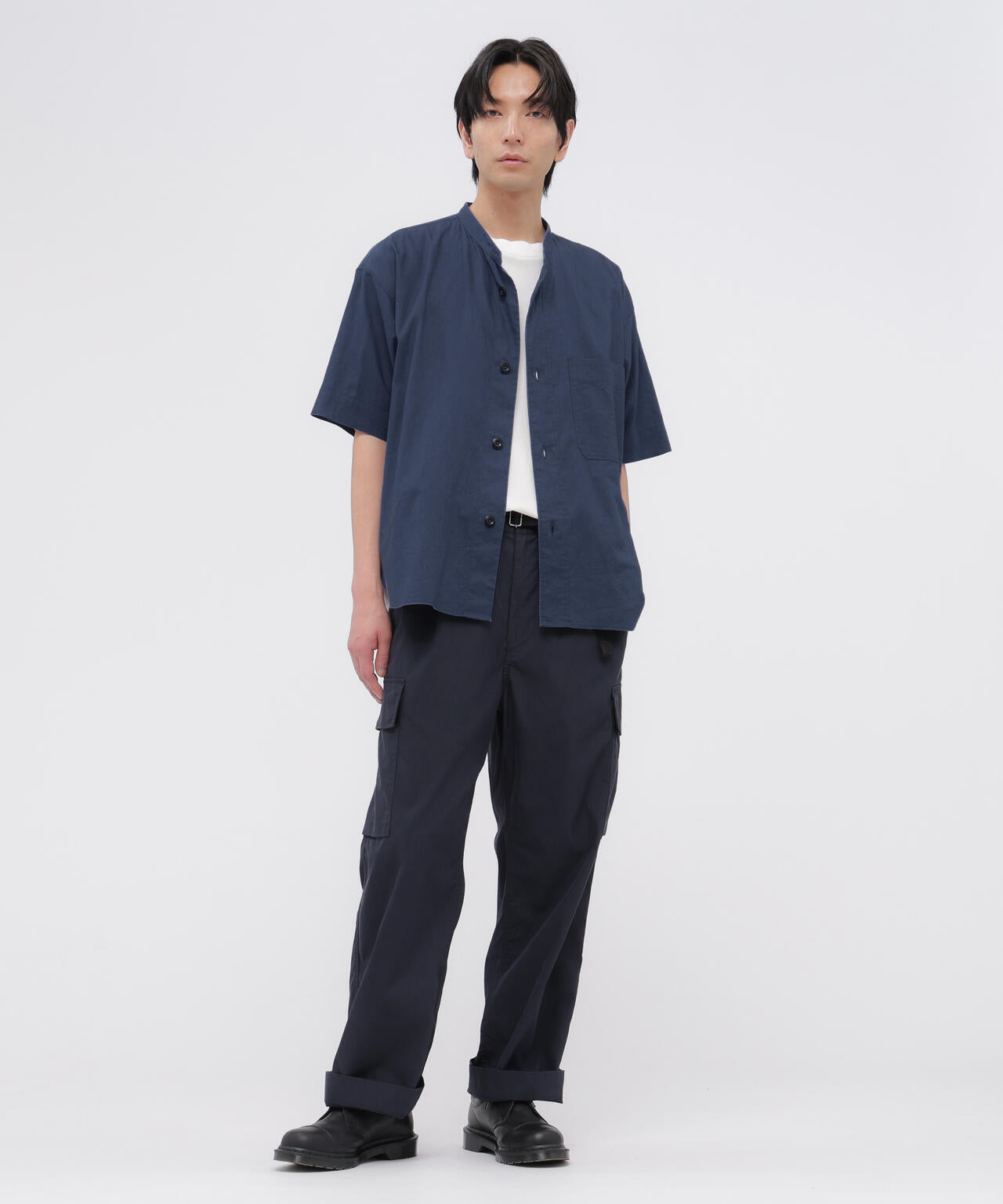 SURFACE DYED COTTON LINEN SHIRT