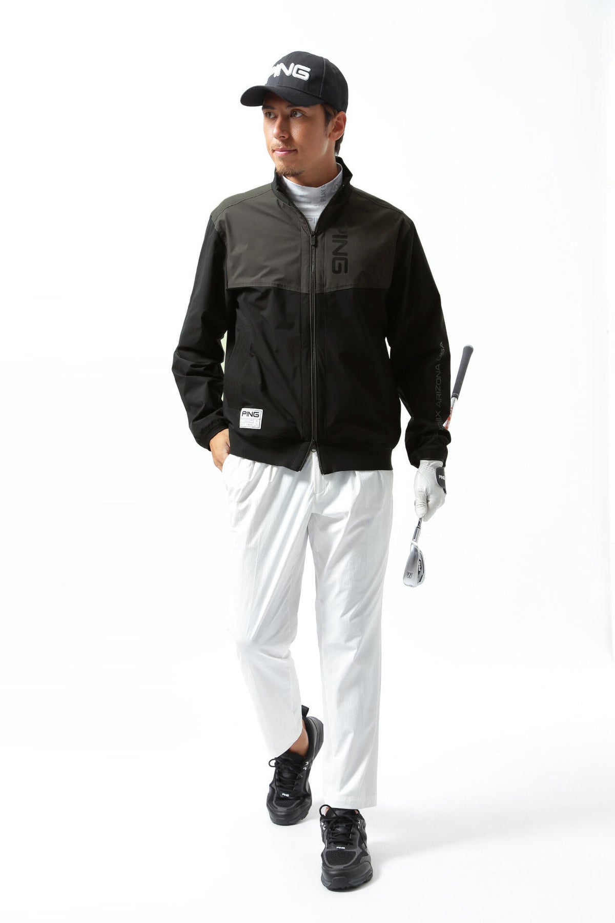 【PING APPAREL】撥水バイカラーフルジップ ストレッチブルゾン <GOLD> (MENS)