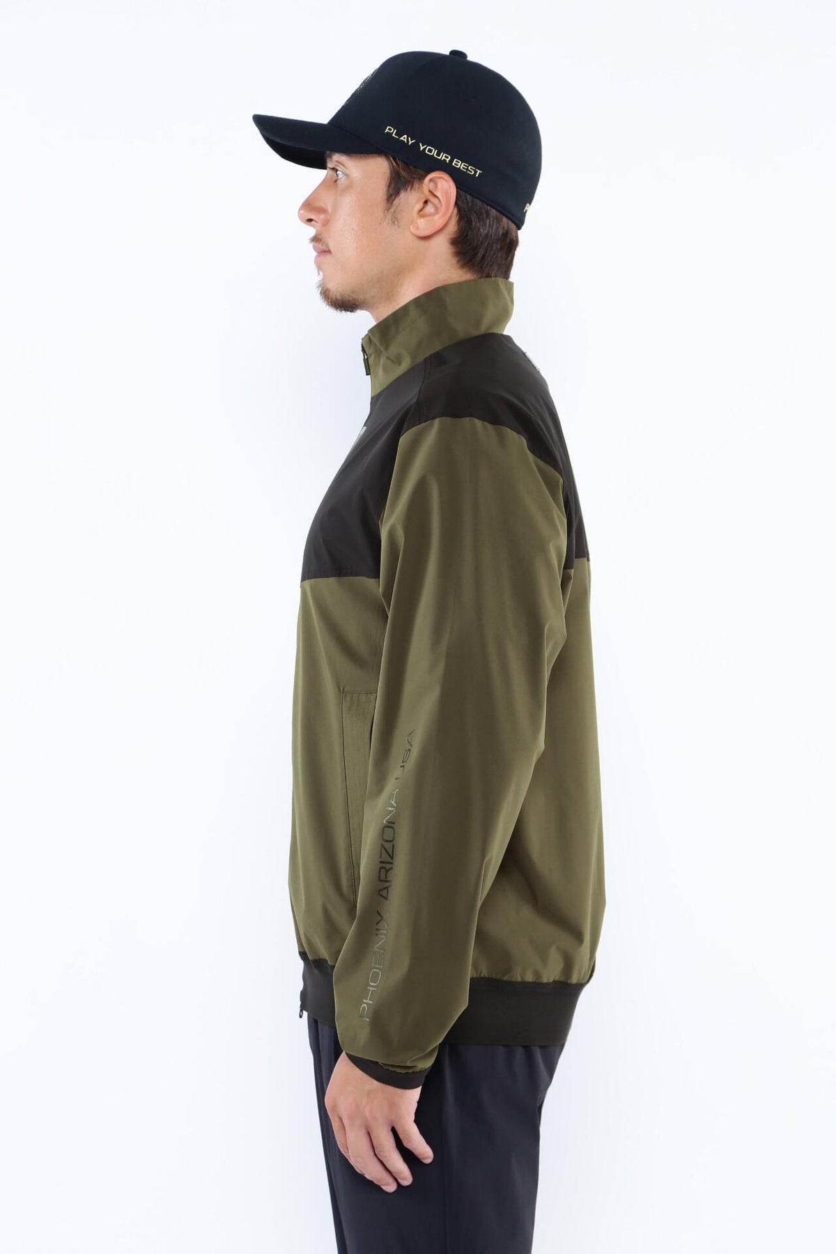 【PING APPAREL】撥水バイカラーフルジップ ストレッチブルゾン <GOLD> (MENS)