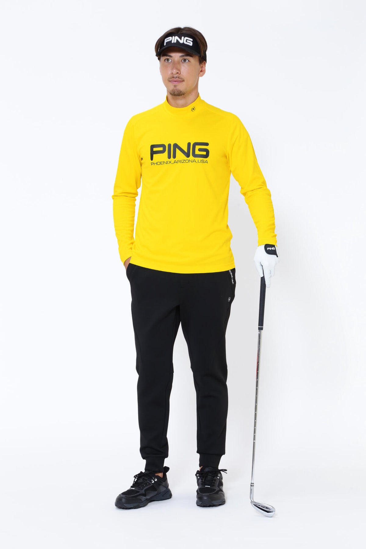 【PING APPAREL】クールコア ストレッチ起毛 長袖ハイネックカットソー <PERFORMANCE> (MENS)