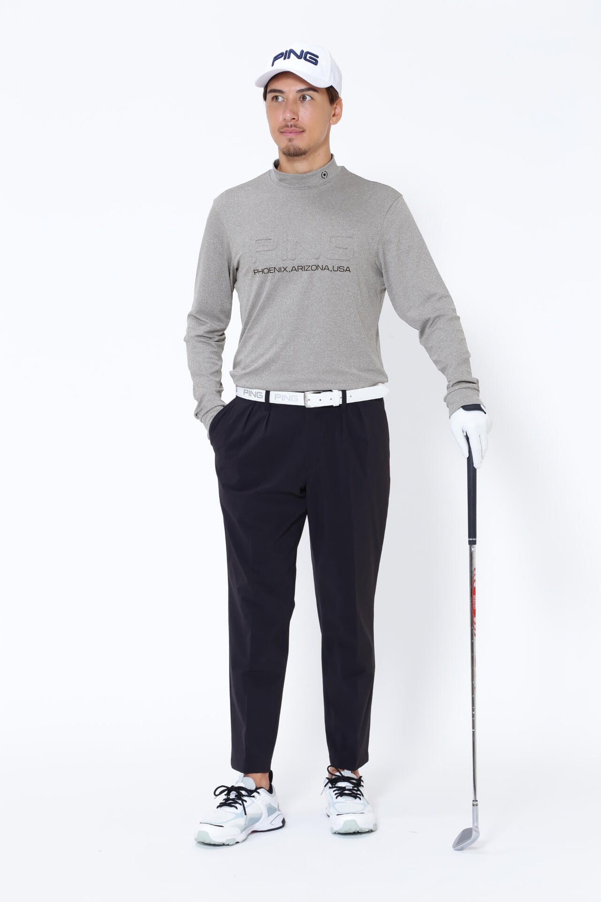【PING APPAREL】ベアスムース長袖ハイネックカットソー <GOLD> (MENS)