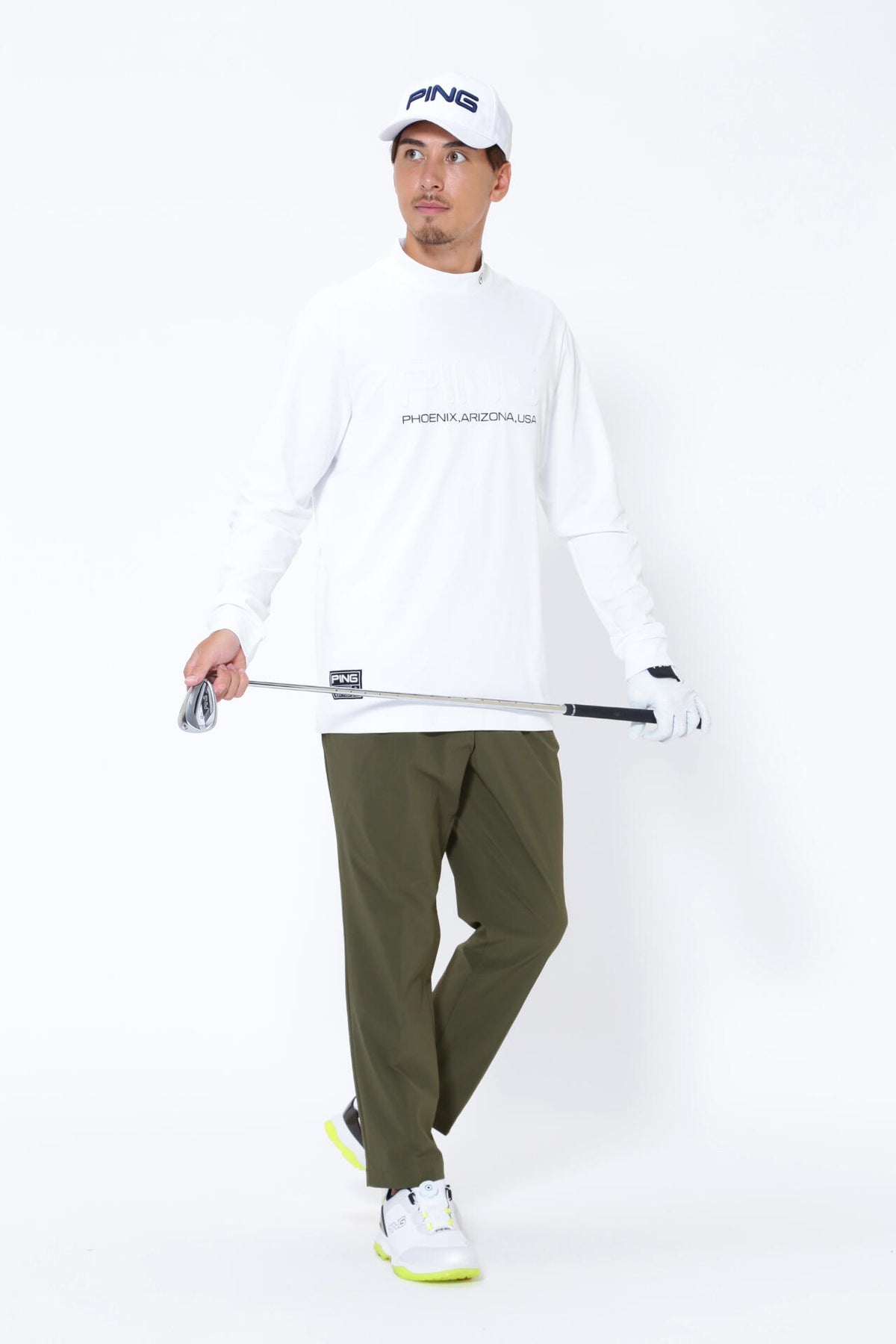 【PING APPAREL】ベアスムース長袖ハイネックカットソー <GOLD> (MENS)