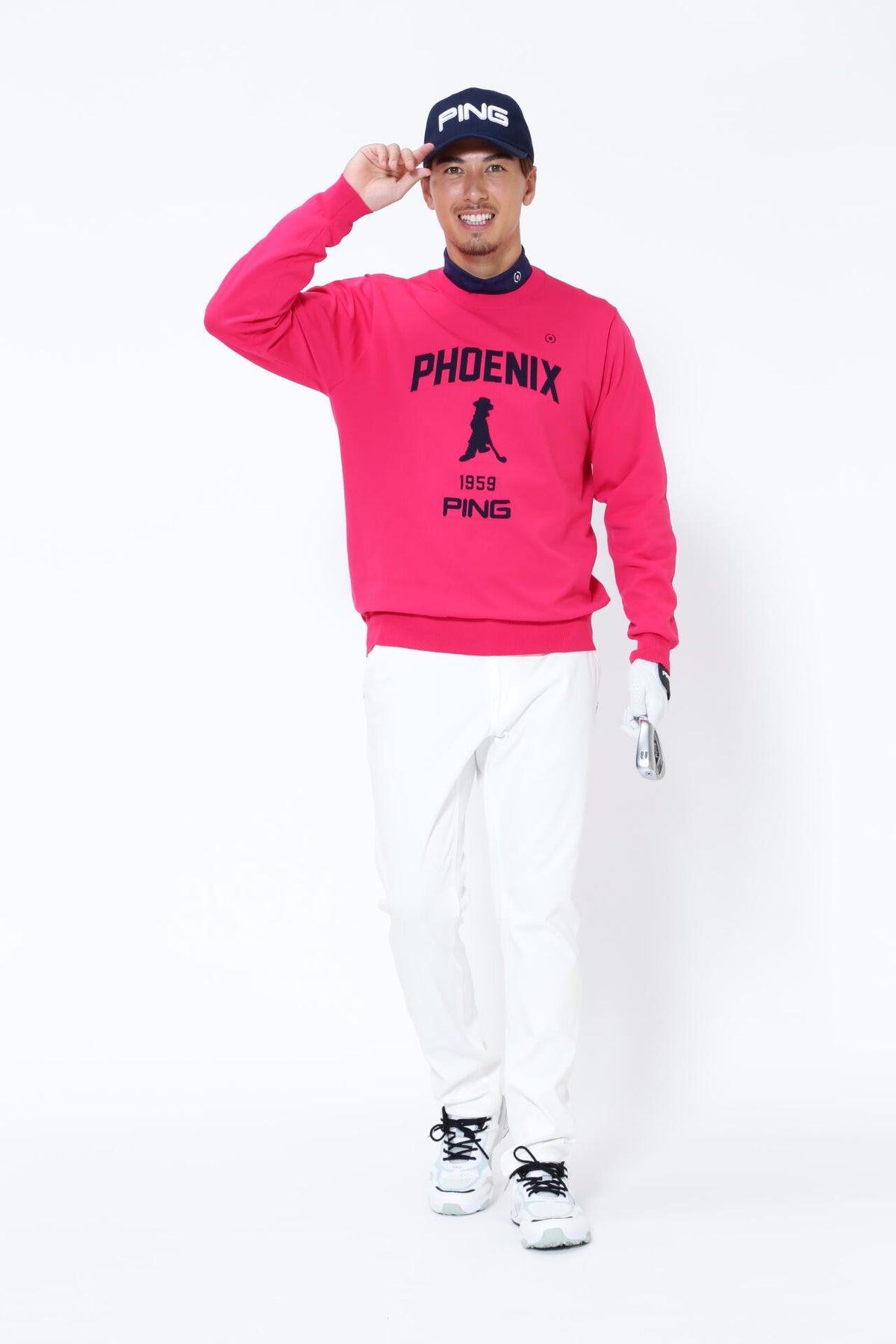 【PING APPAEREL】PHOENIX Mr.PINGジャガード軽量クルーネックニットプルオーバー <NATIVE> (MENS)