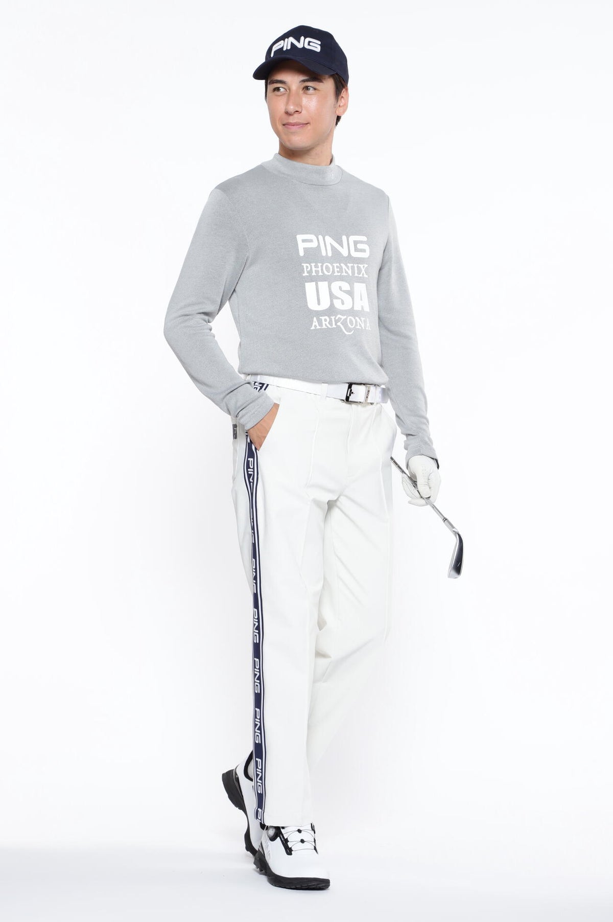 【PING APPAREL】全方向ストレッチ布帛ワイドテーパードパンツ <NATIVE> (MENS)