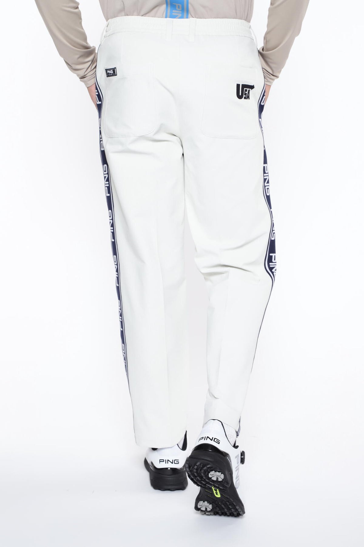 【PING APPAREL】全方向ストレッチ布帛ワイドテーパードパンツ <NATIVE> (MENS)