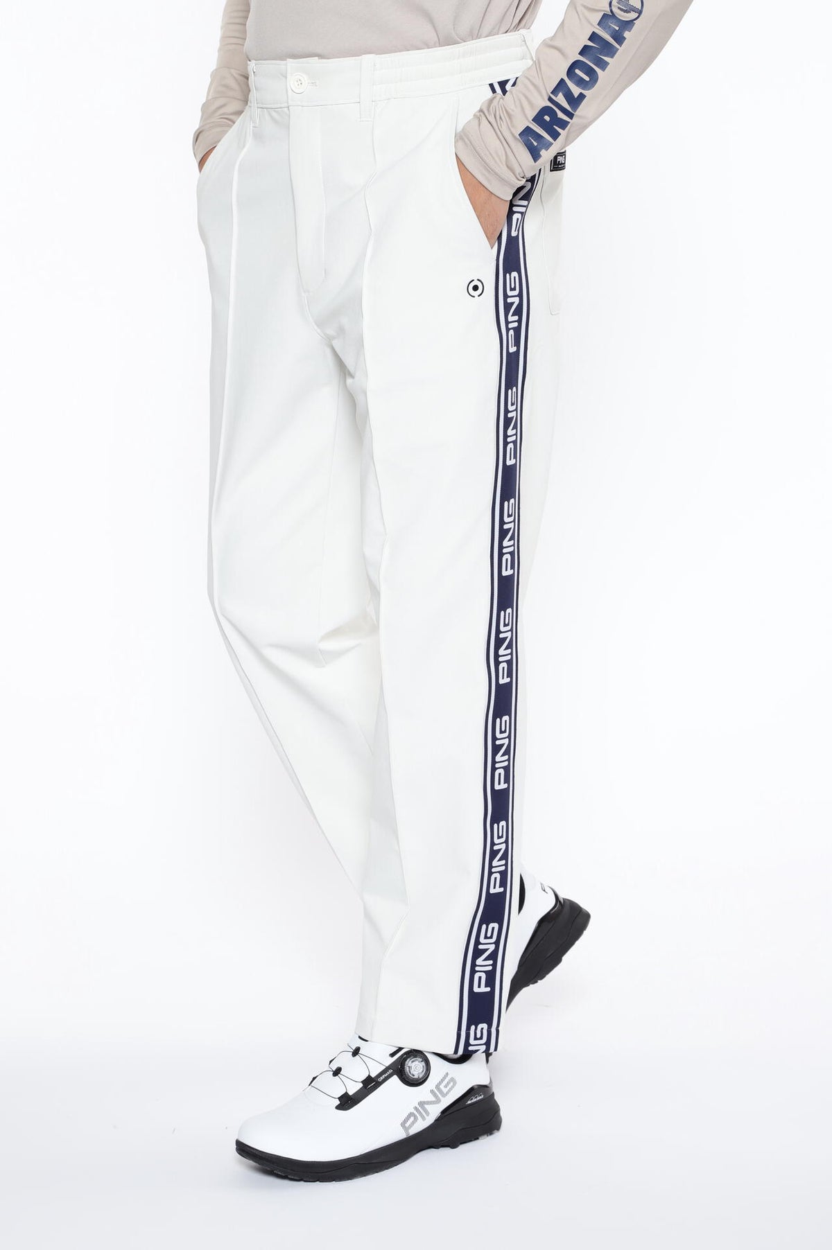 【PING APPAREL】全方向ストレッチ布帛ワイドテーパードパンツ <NATIVE> (MENS)