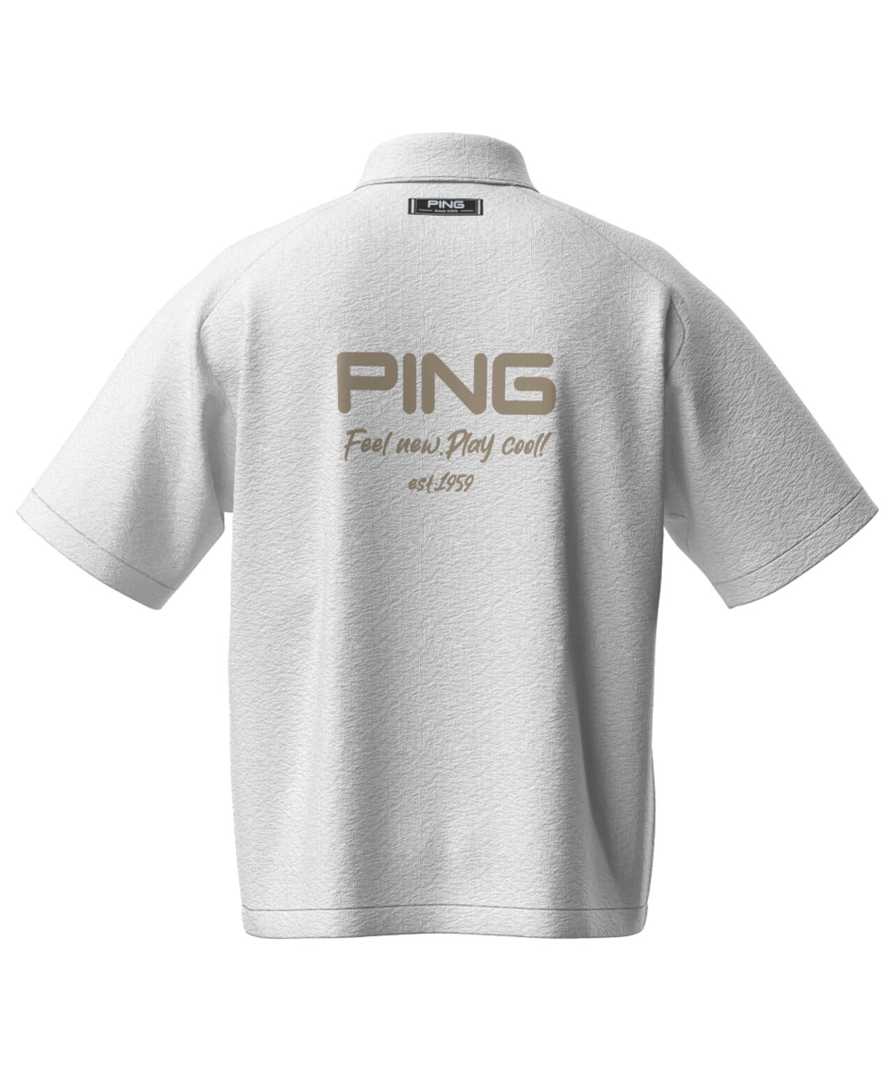 【PING APPAREL】全方向ストレッチサッカー半袖フルジップシャツ <NATIVE> (MENS)
