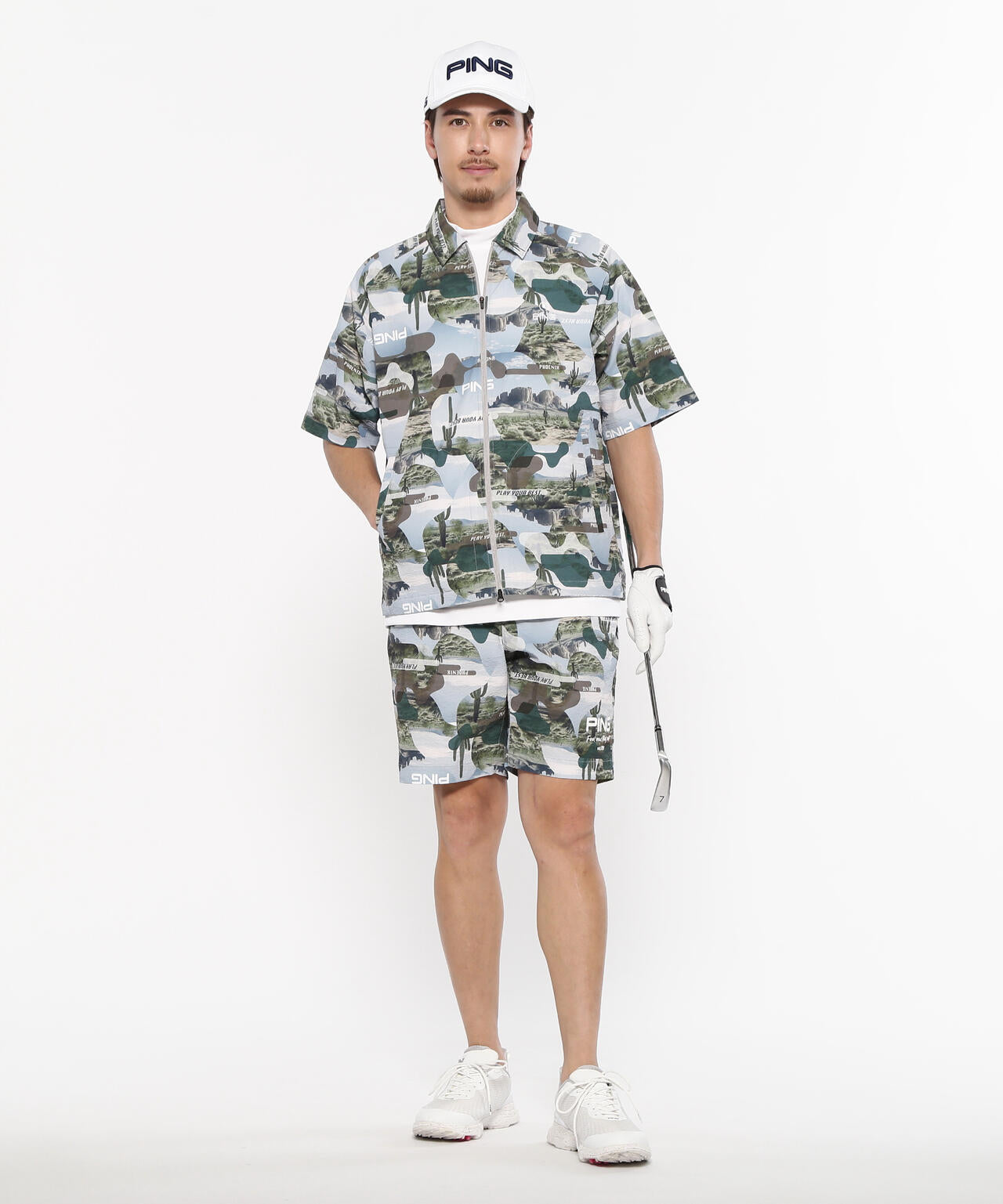 【PING APPAREL】カノコ 半袖ハイネックシャツ <NATIVE> (MENS)