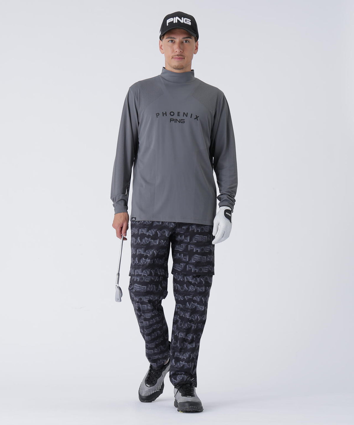 【PING APPAREL】メッシュジャカードハイネックシャツ <PERFORMANCE> (MENS)