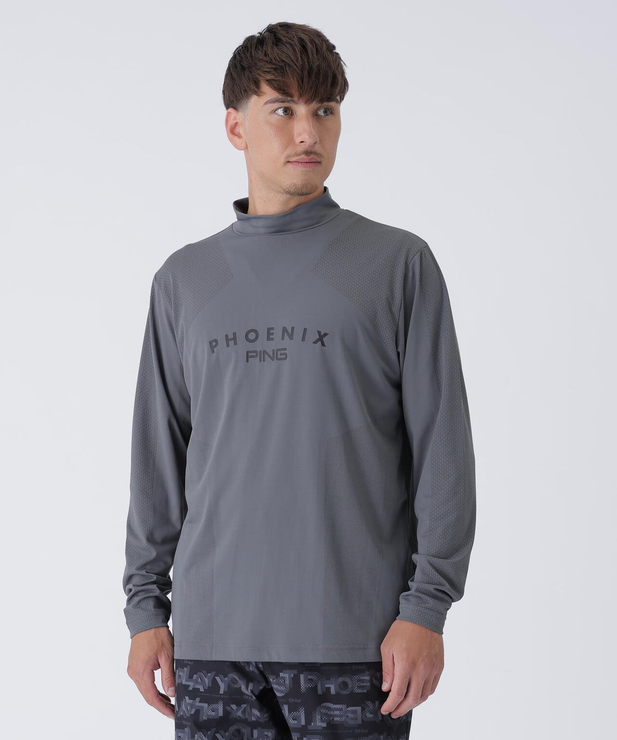 【PING APPAREL】メッシュジャカードハイネックシャツ <PERFORMANCE> (MENS)