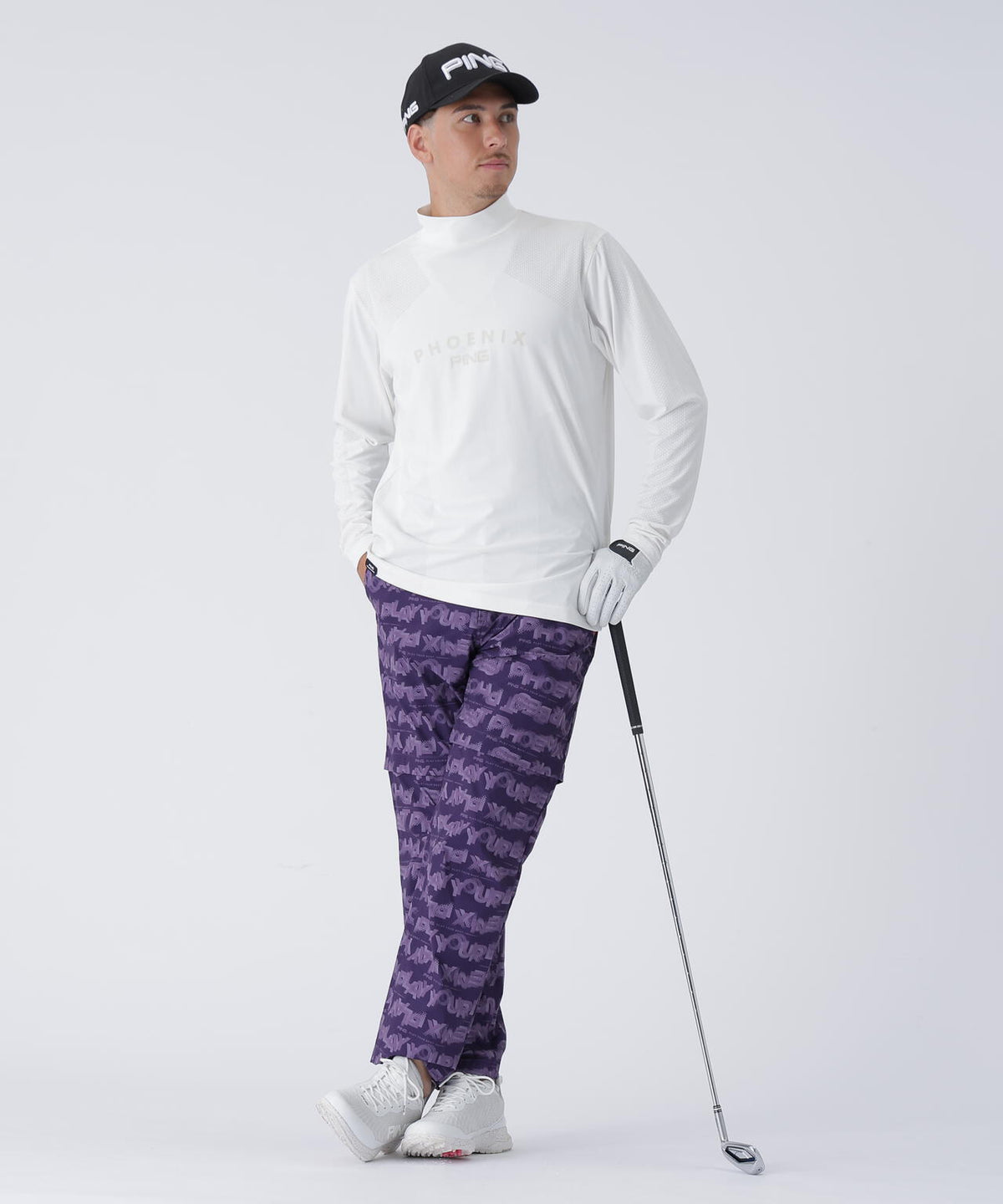 【PING APPAREL】メッシュジャカードハイネックシャツ <PERFORMANCE> (MENS)