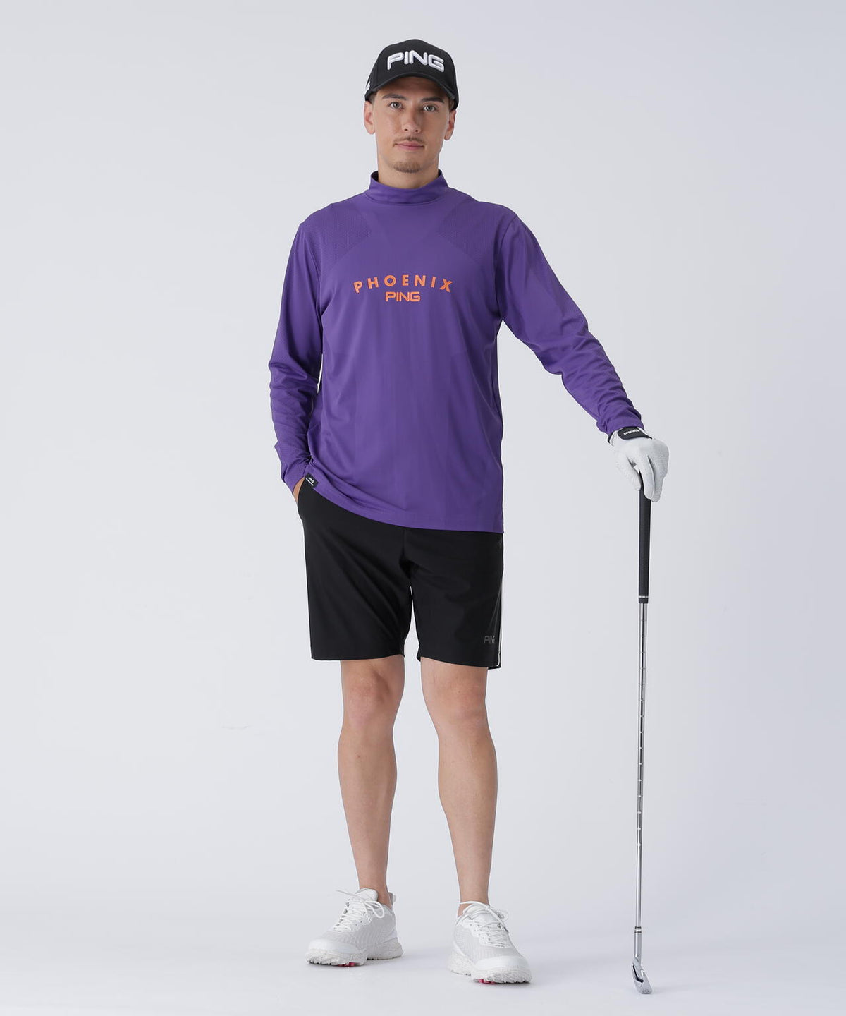 【PING APPAREL】メッシュジャカードハイネックシャツ <PERFORMANCE> (MENS)