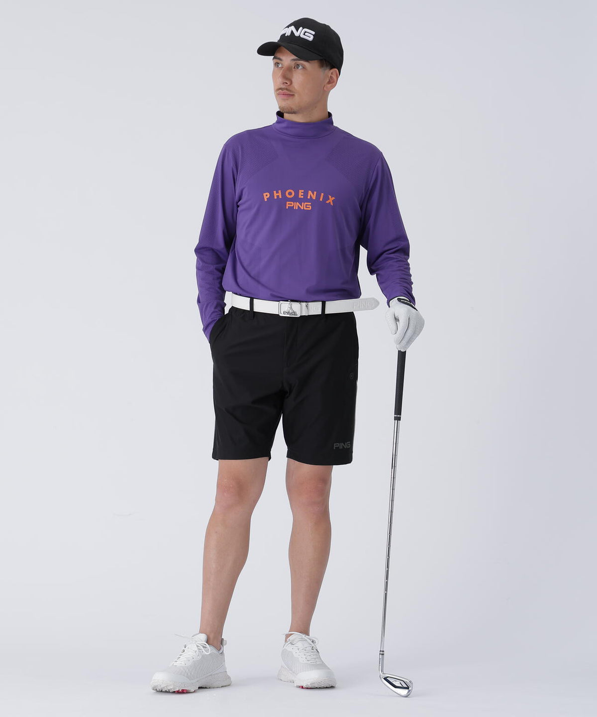 【PING APPAREL】メッシュジャカードハイネックシャツ <PERFORMANCE> (MENS)