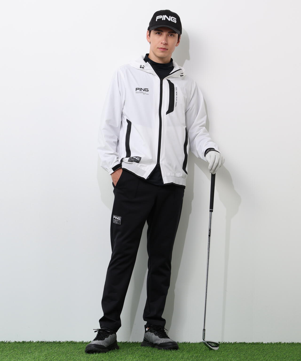 【PING APPAREL】全方向ストレッチ 接結裏メッシュスウェットテーパードパンツ <GOLD> (MENS)