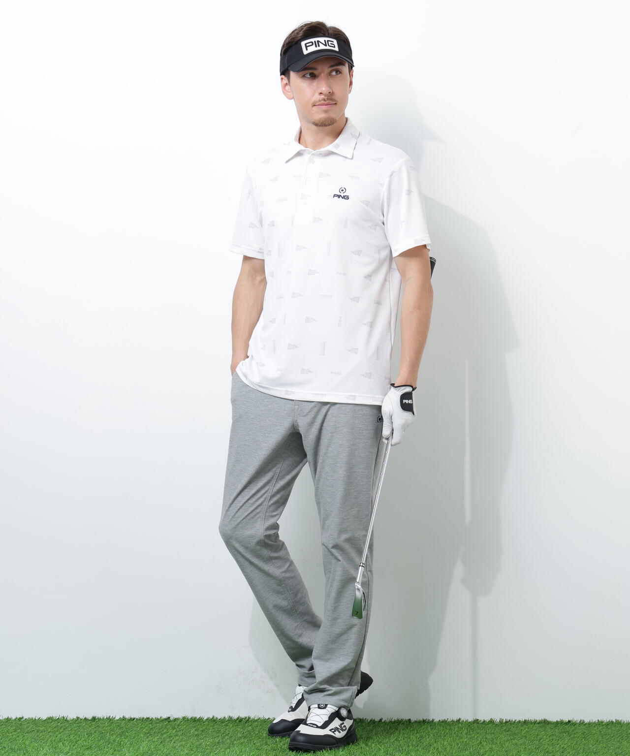 【PING APPAREL】ストレッチミニポップコーン半袖ポロシャツ <NATIVE> (MENS)