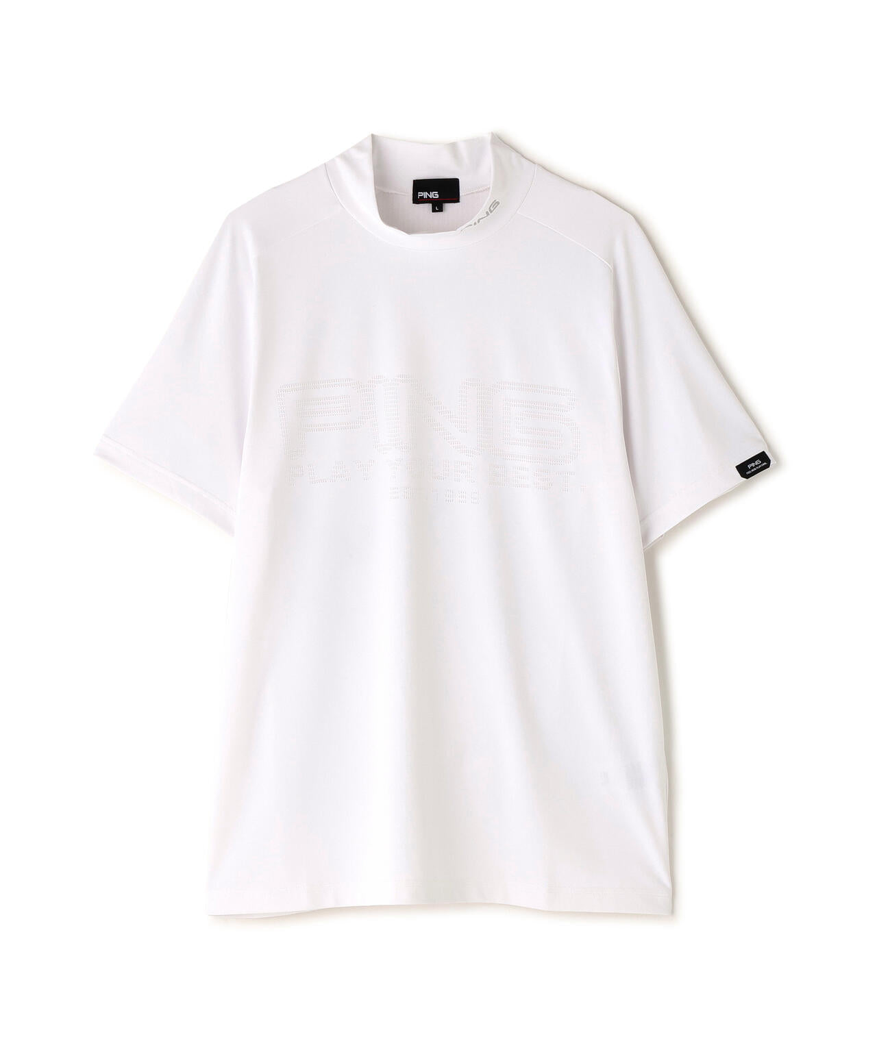 【PING APPAREL】パネルジャカード半袖ハイネックシャツ <PERFORMANCE> (MENS)