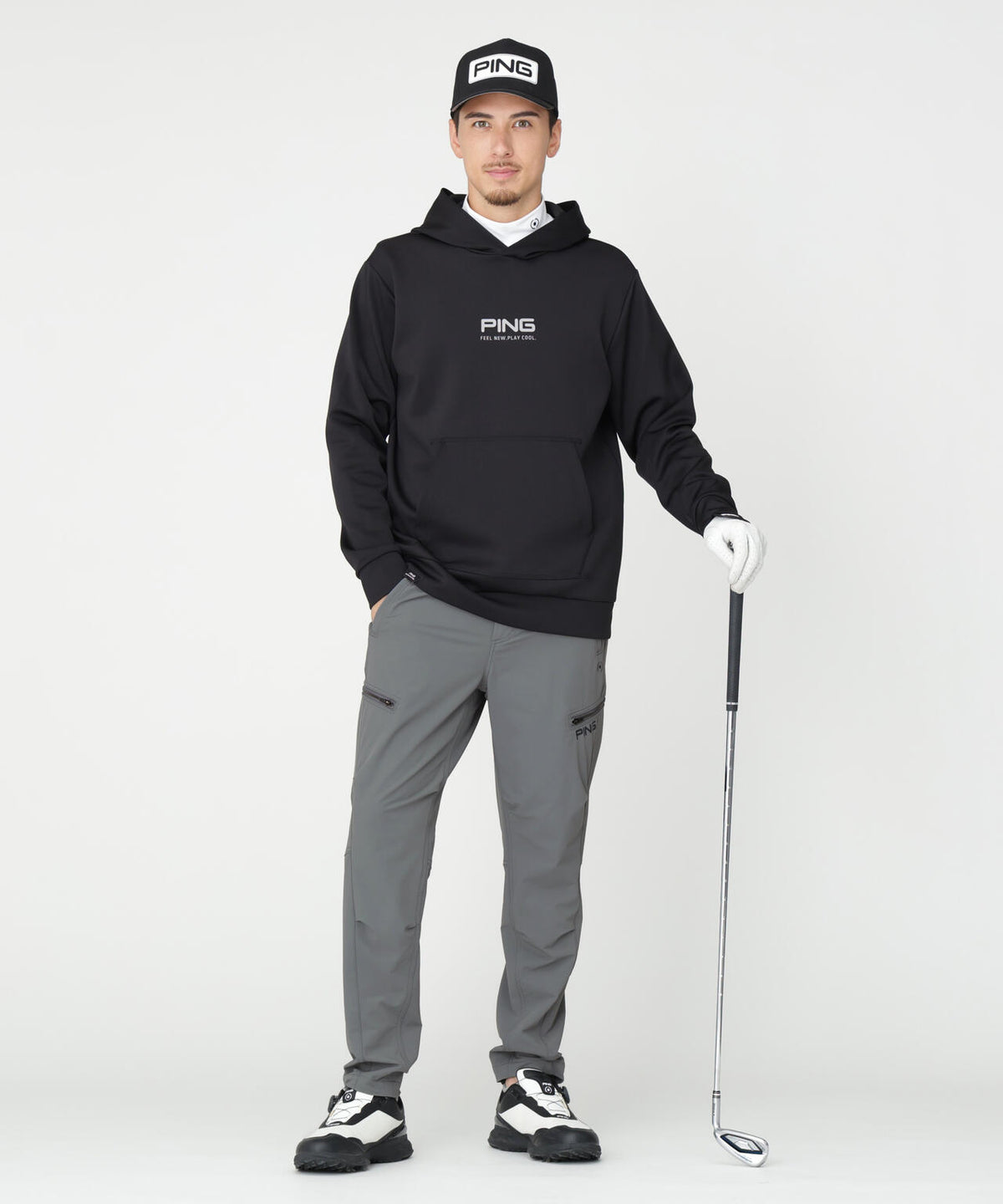 【PING APPAREL】全方向ストレッチ二重織 フィット&ストレッチテーパードパンツ (MENS)
