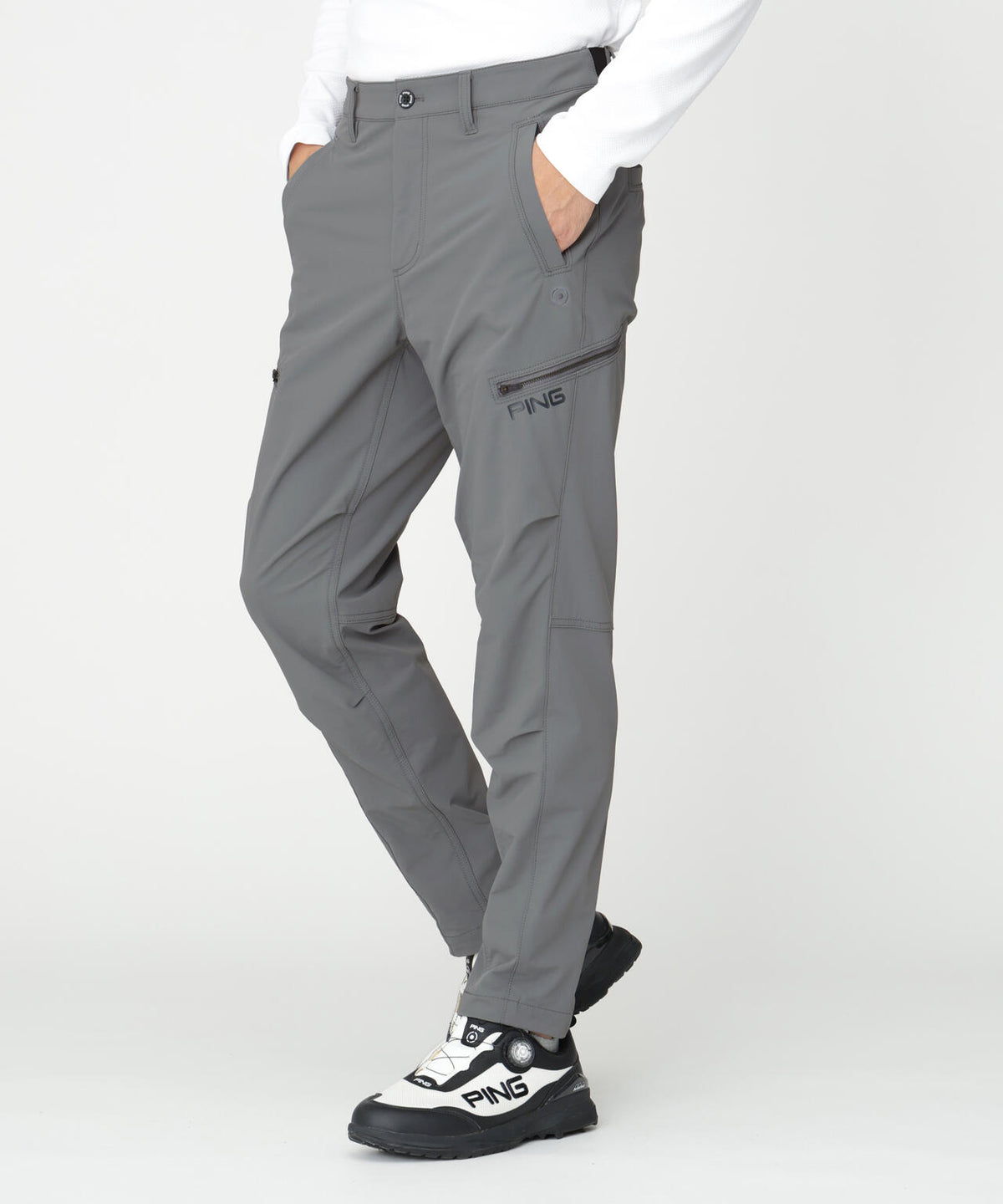 【PING APPAREL】全方向ストレッチ二重織 フィット&ストレッチテーパードパンツ (MENS)