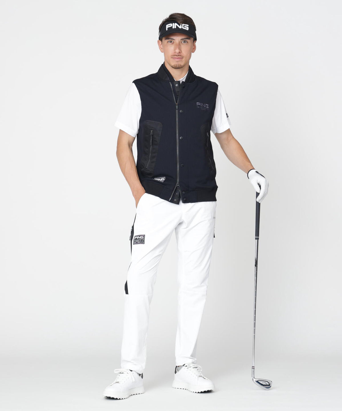 【PING APPAREL】ワッフルフルジップベスト <GOLD> (MENS)