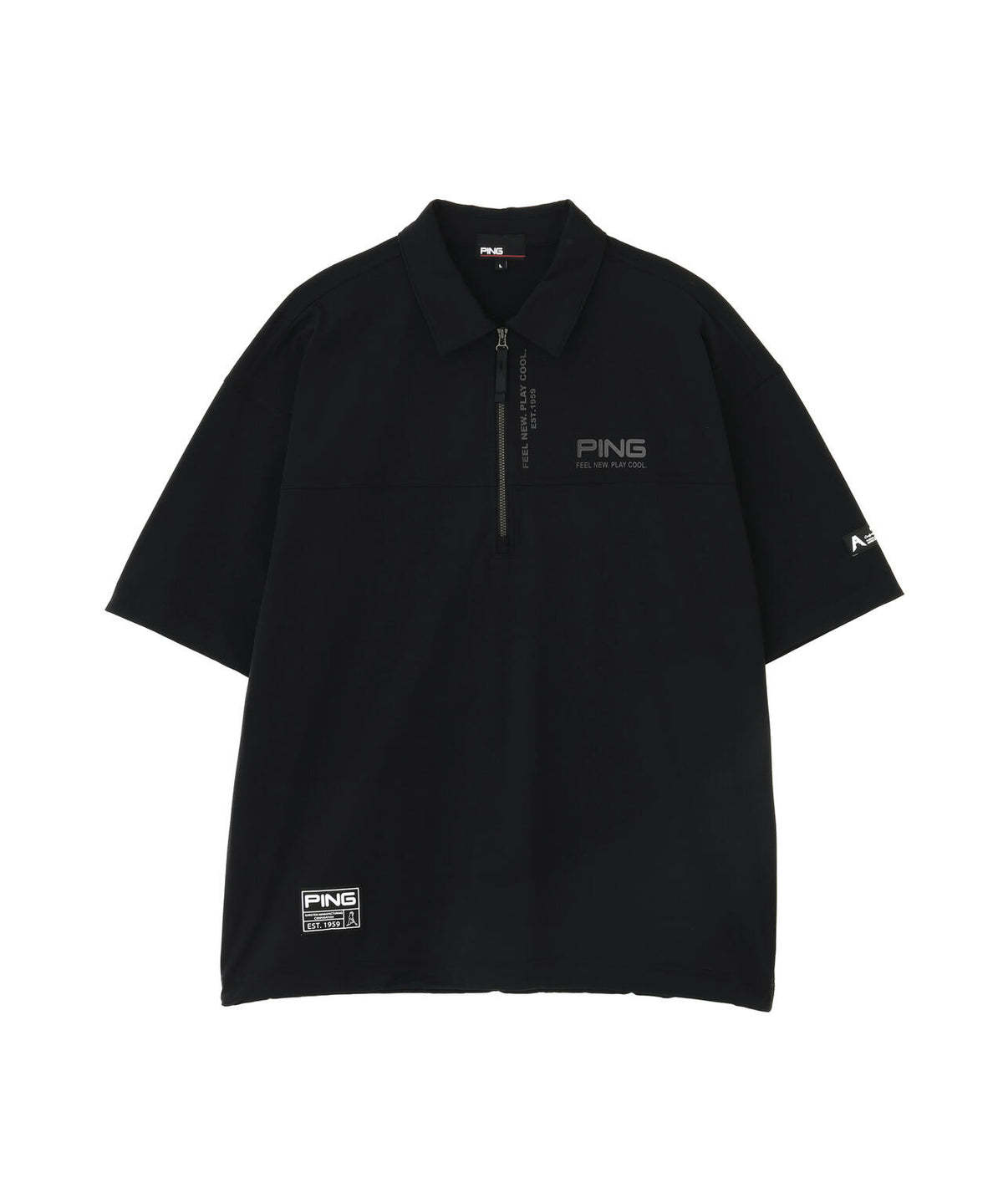 【PING APPAREL】半袖ハーフジップシャツ <GOLD> (MENS)