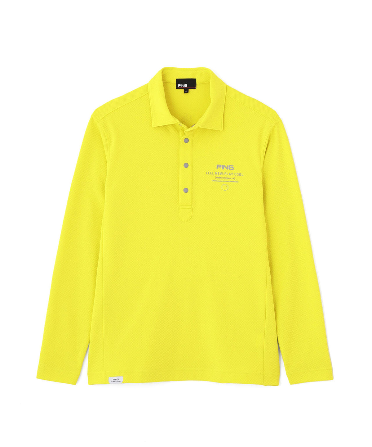 【PING APPAREL】格子リバーススクラムテック長袖ポロシャツ (MENS)