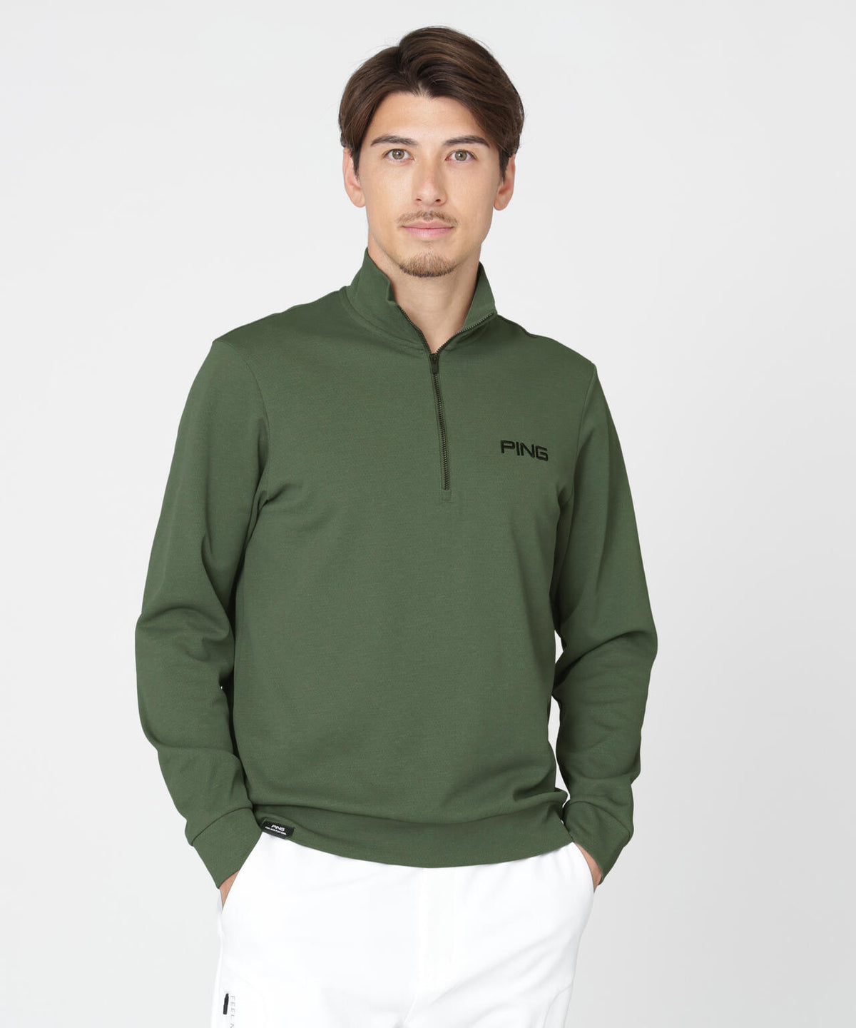 【PING APPAREL】メッシュリバーニットハーフジップカットソー (MENS)