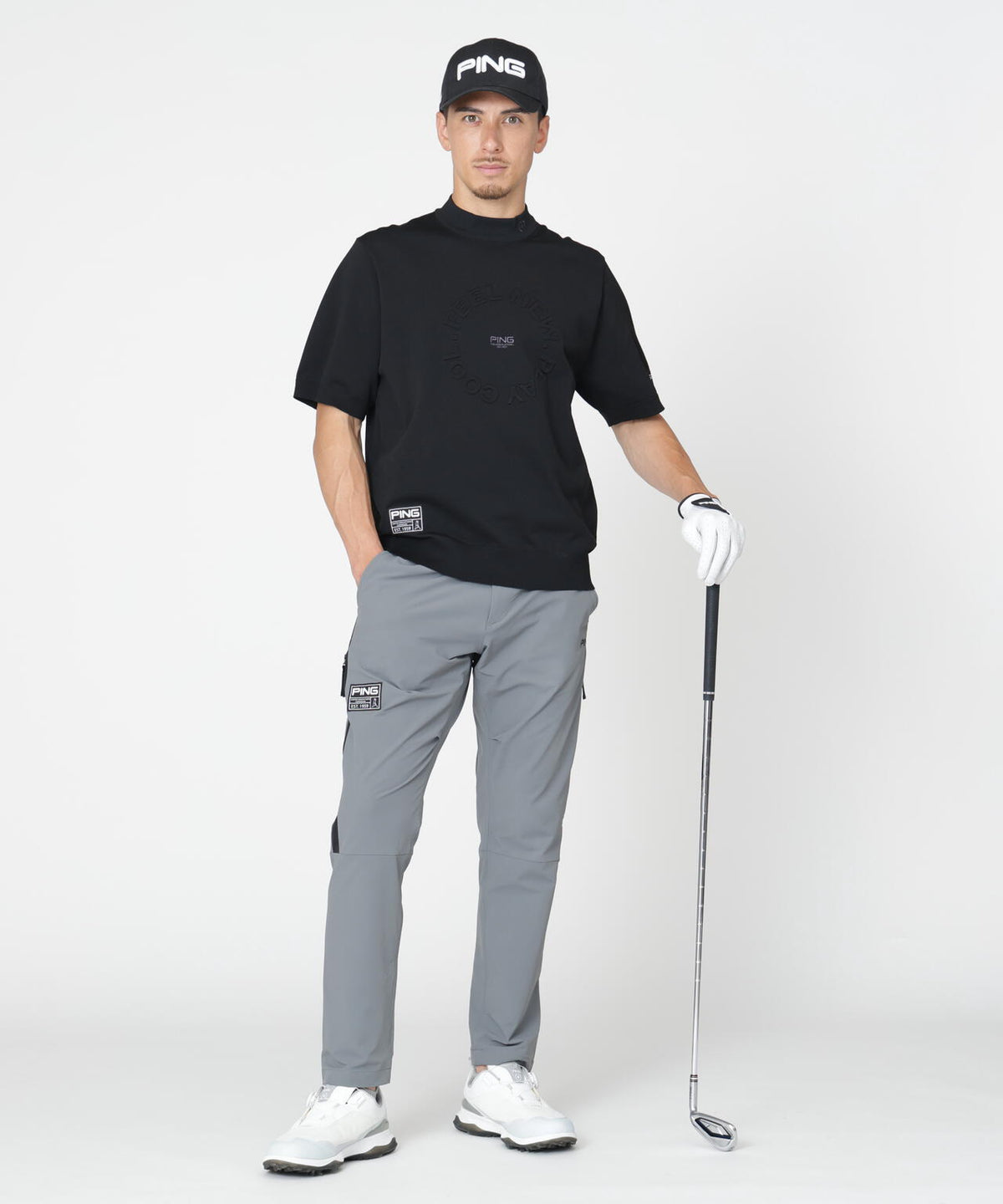 【PING APPAREL】半袖ハイネックニット <GOLD> (MENS)
