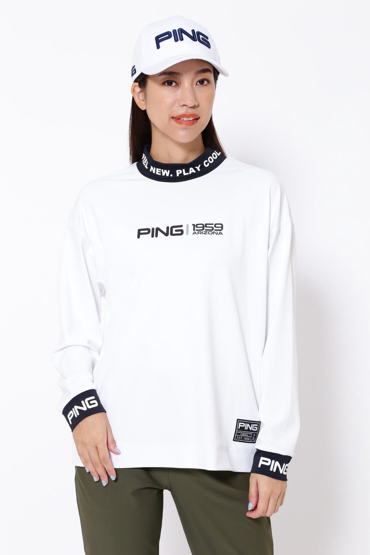 【PING APPAREL】ベアスムース 長袖ハイネックカットソー <GOLD> (LADIES)